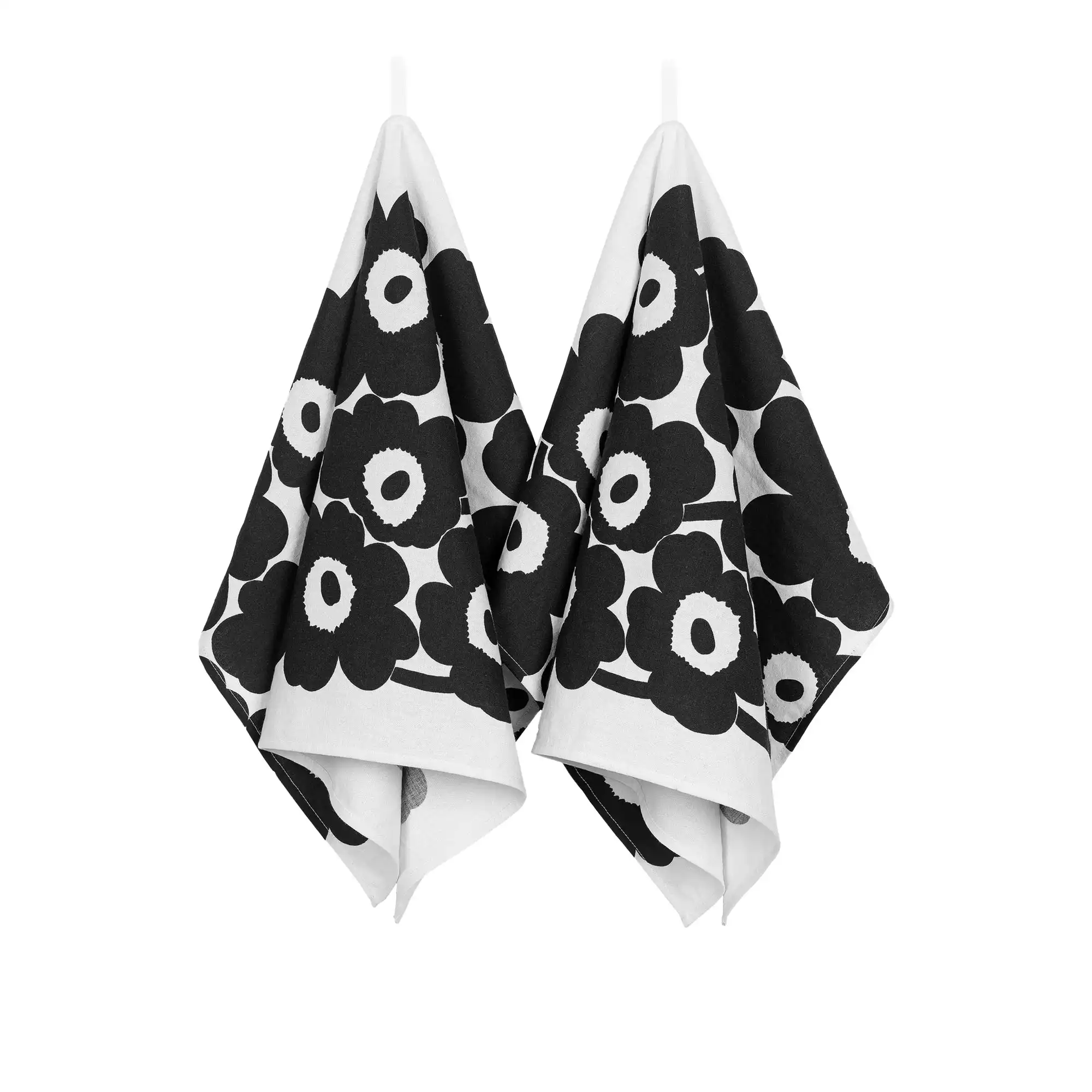 Unikko kjøkkenhåndkle 2-pakk white, black