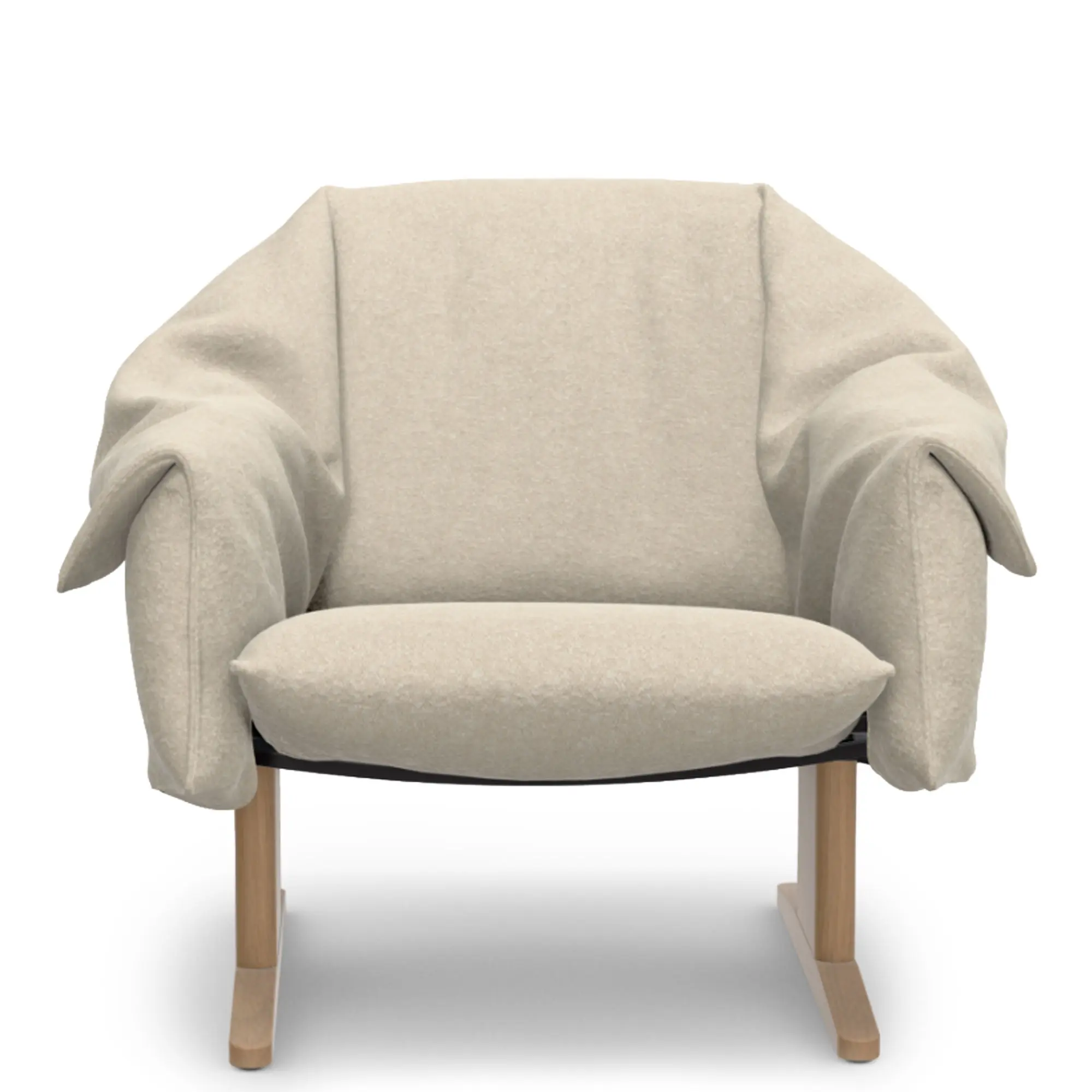 Bascule Lowback loungestol Nubia Cream Pearl / eik