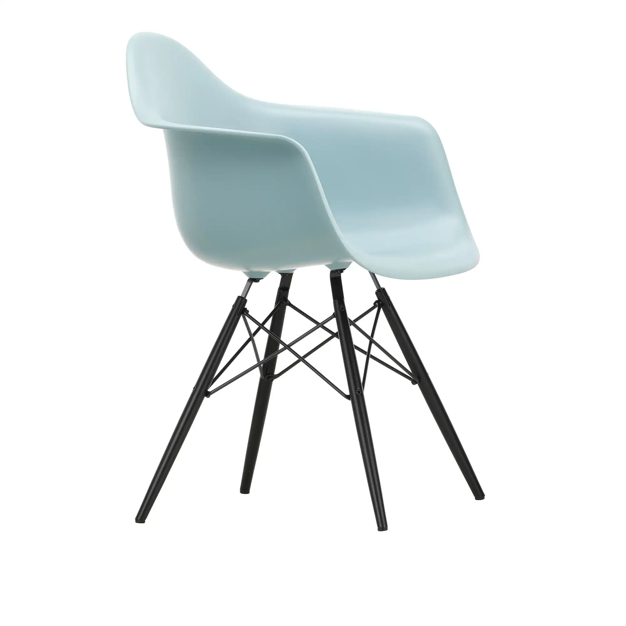 Eames Plastic Armchair DAW - 23 Ice Grey - Black Maple
