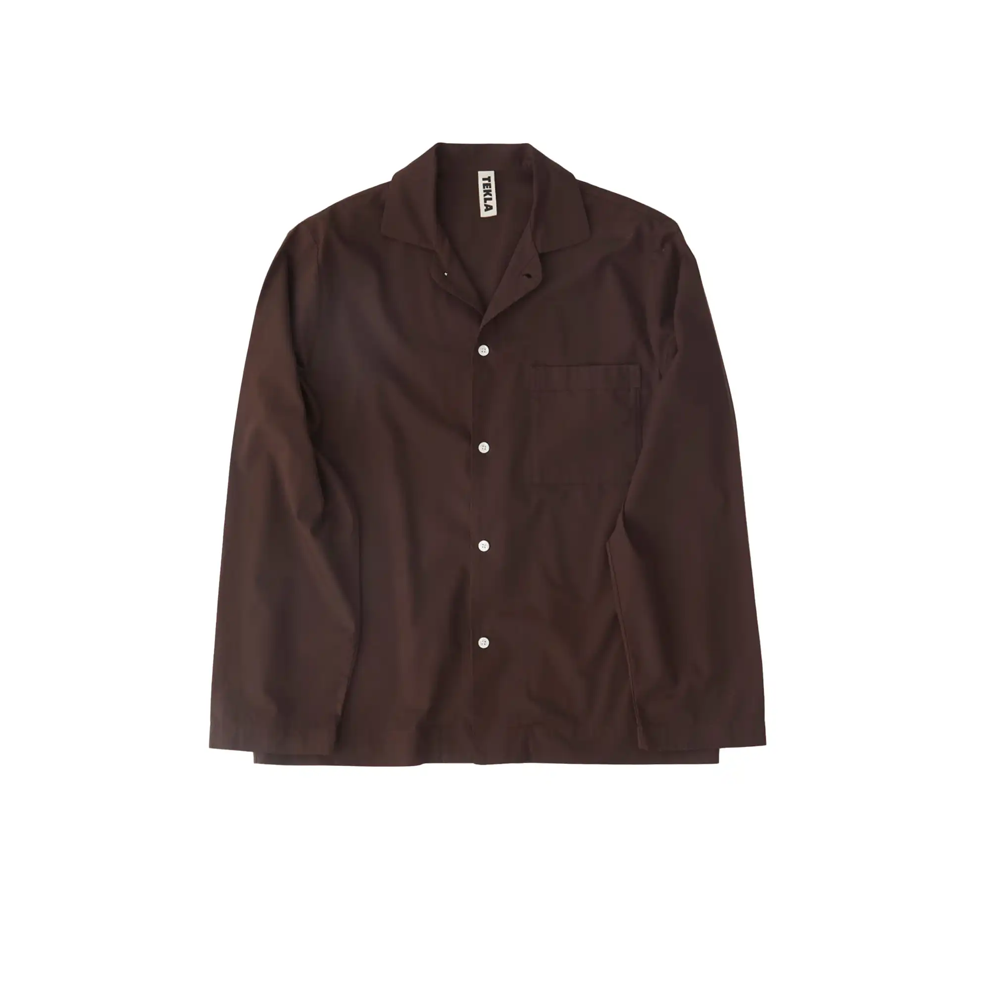 Cotton Poplin Coffee Pyjamas Shirt XL