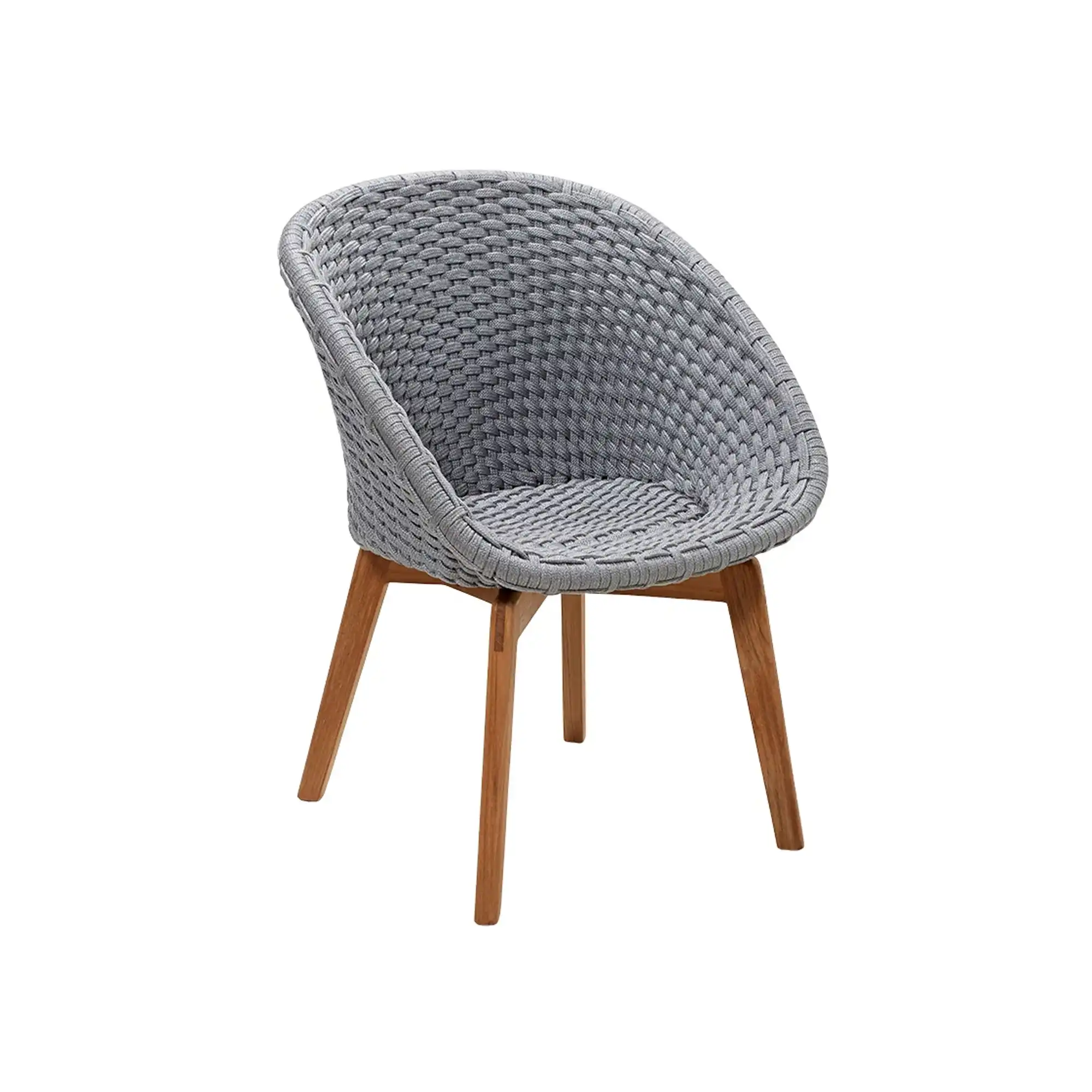 Peacock Stol, Teak / Light Grey