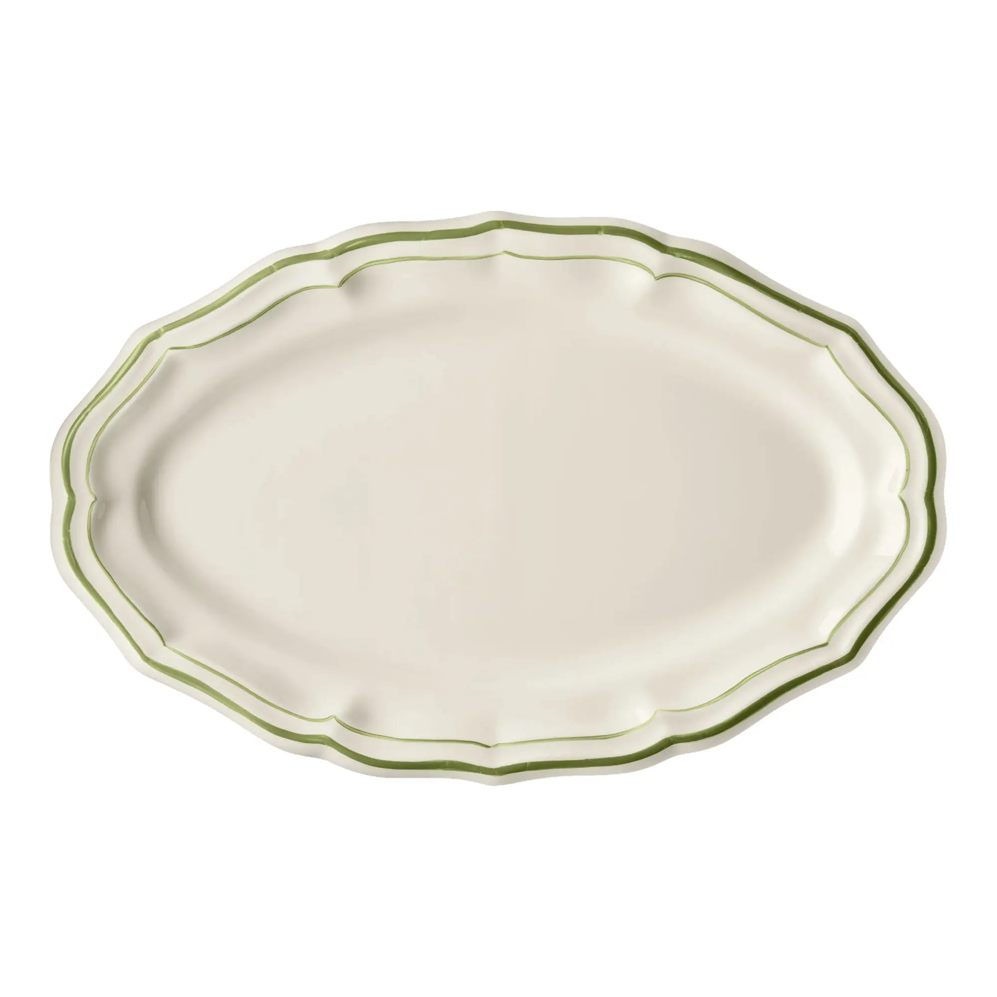 Filet oval serveringsfat grön