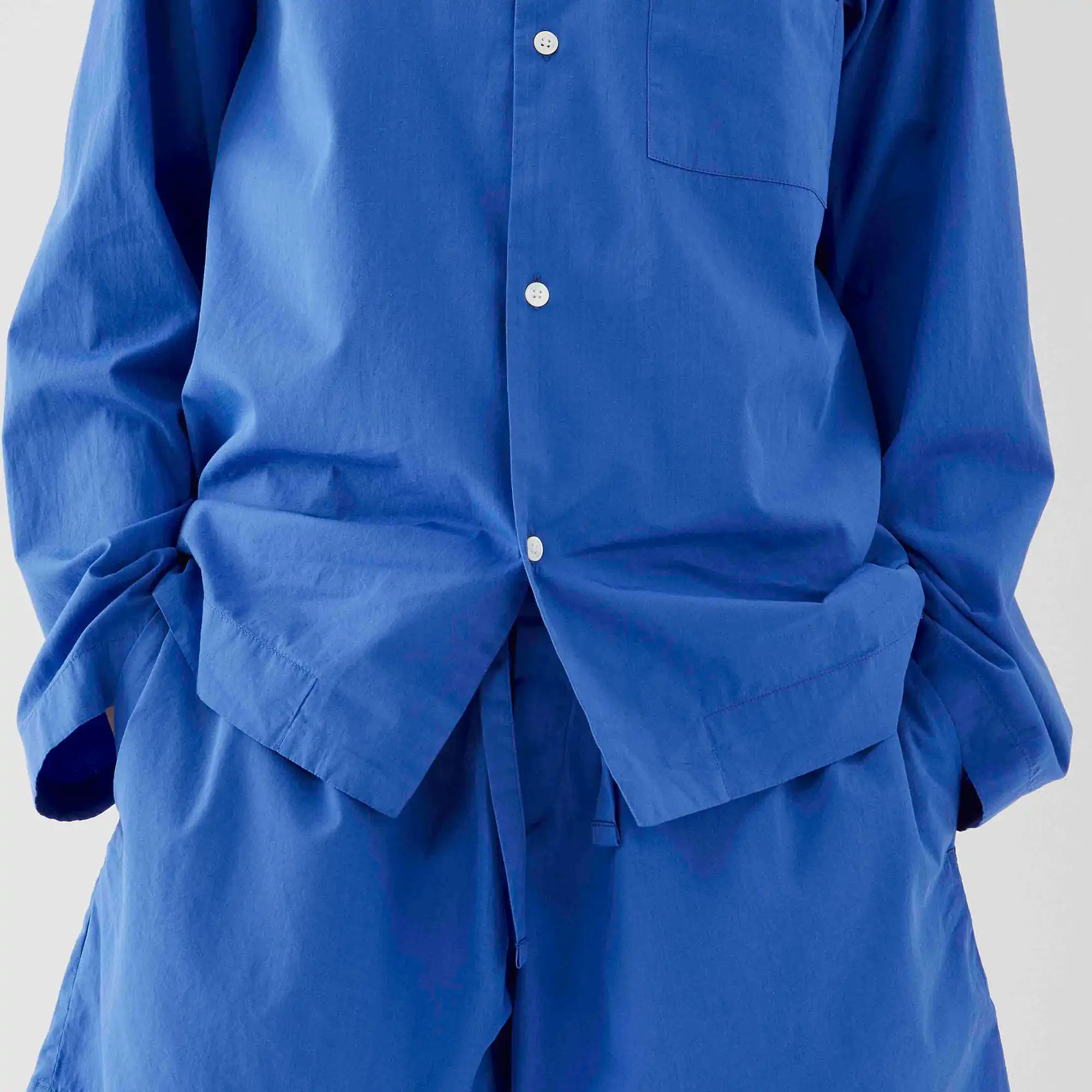 Poplin Sleepwear Shirt Royal Blue