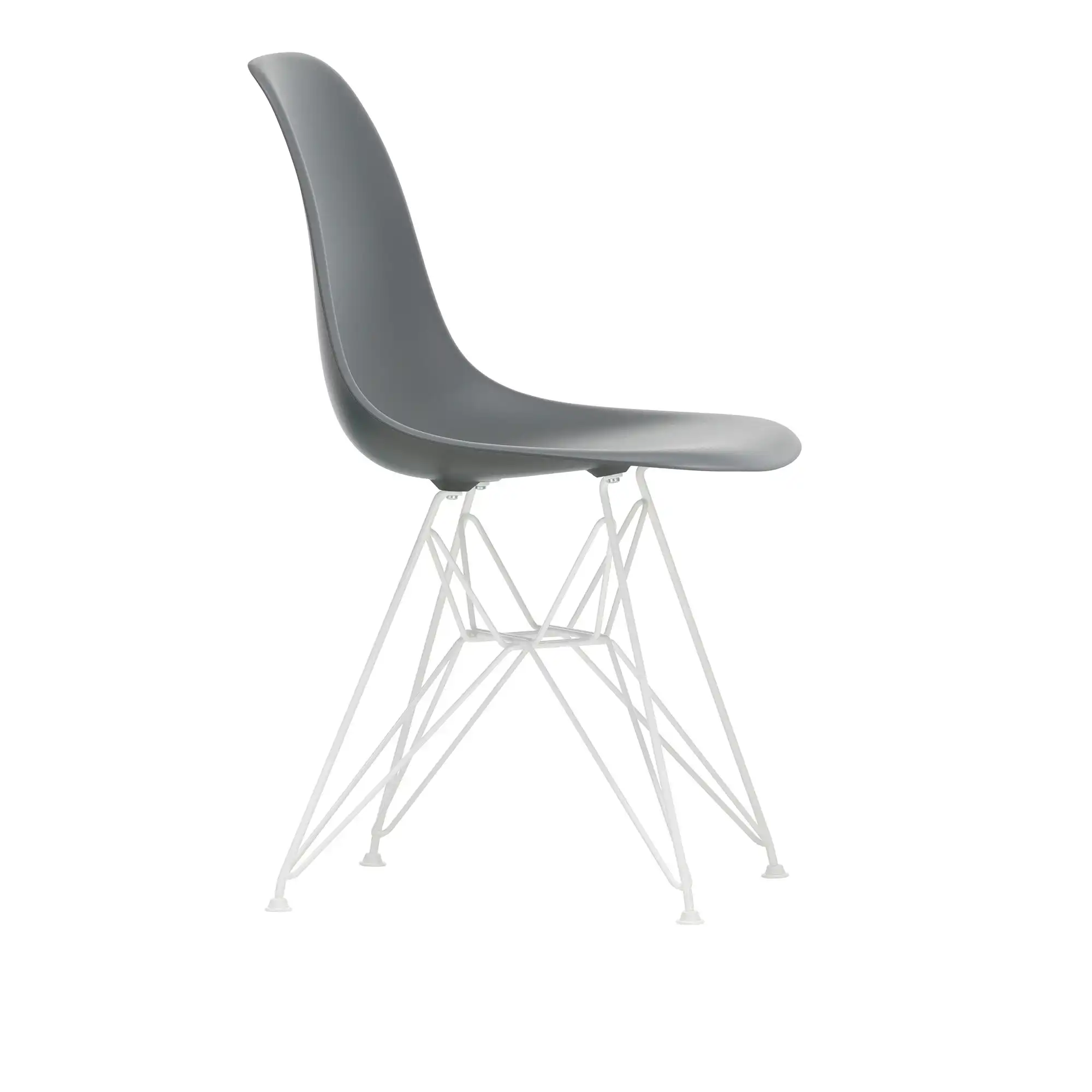 Eames Plastic Chair DSR - 56 Granite Grey - White Base