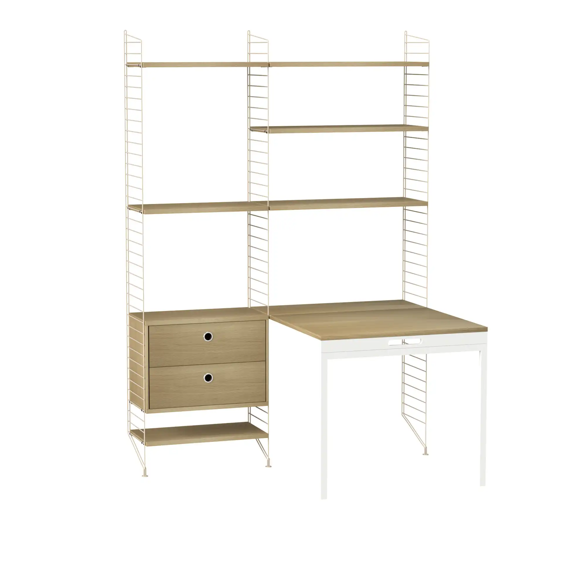Kontor hyllesystem E eik/beige