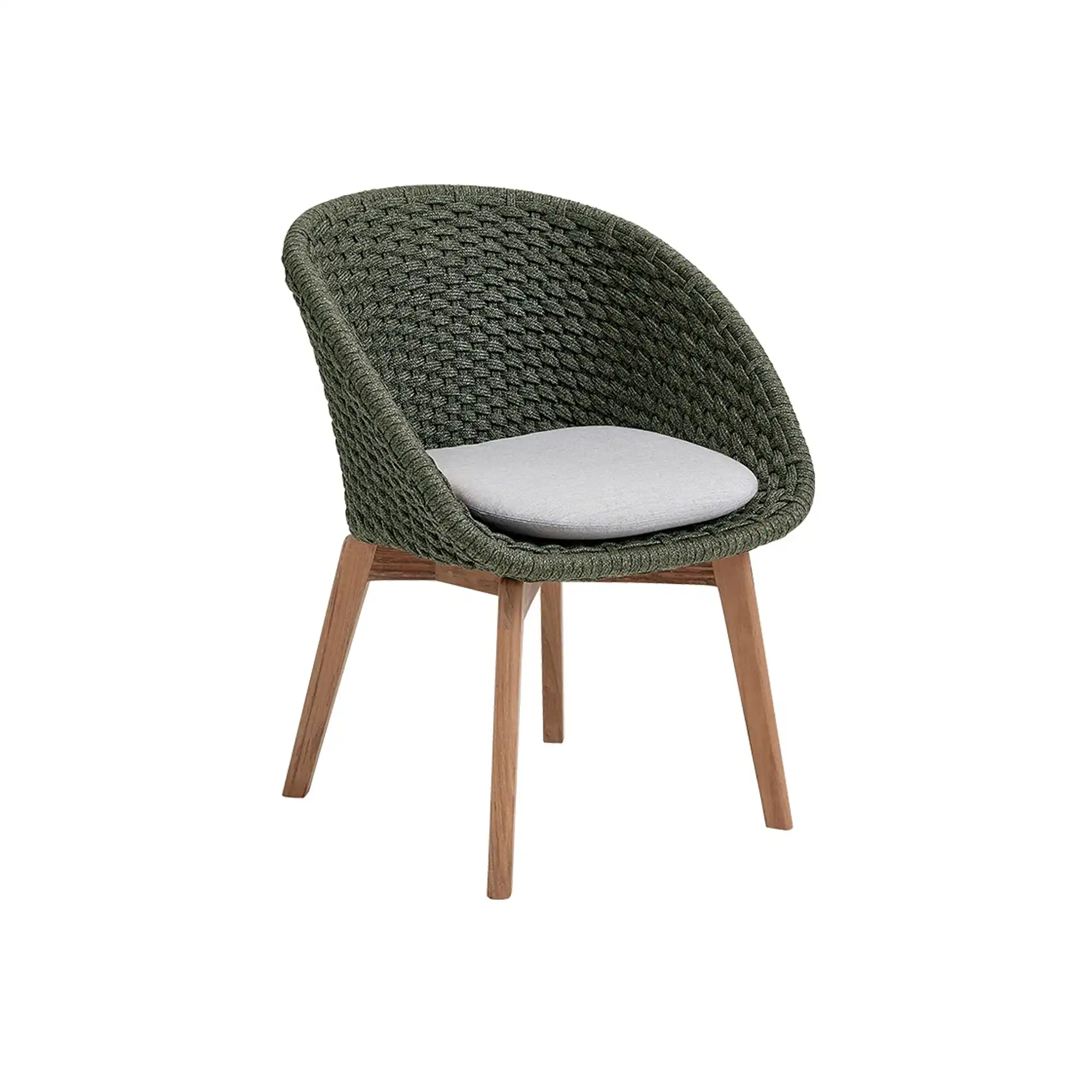 Peacock Stol, Teak/Dark Green, Inkl. Dyna