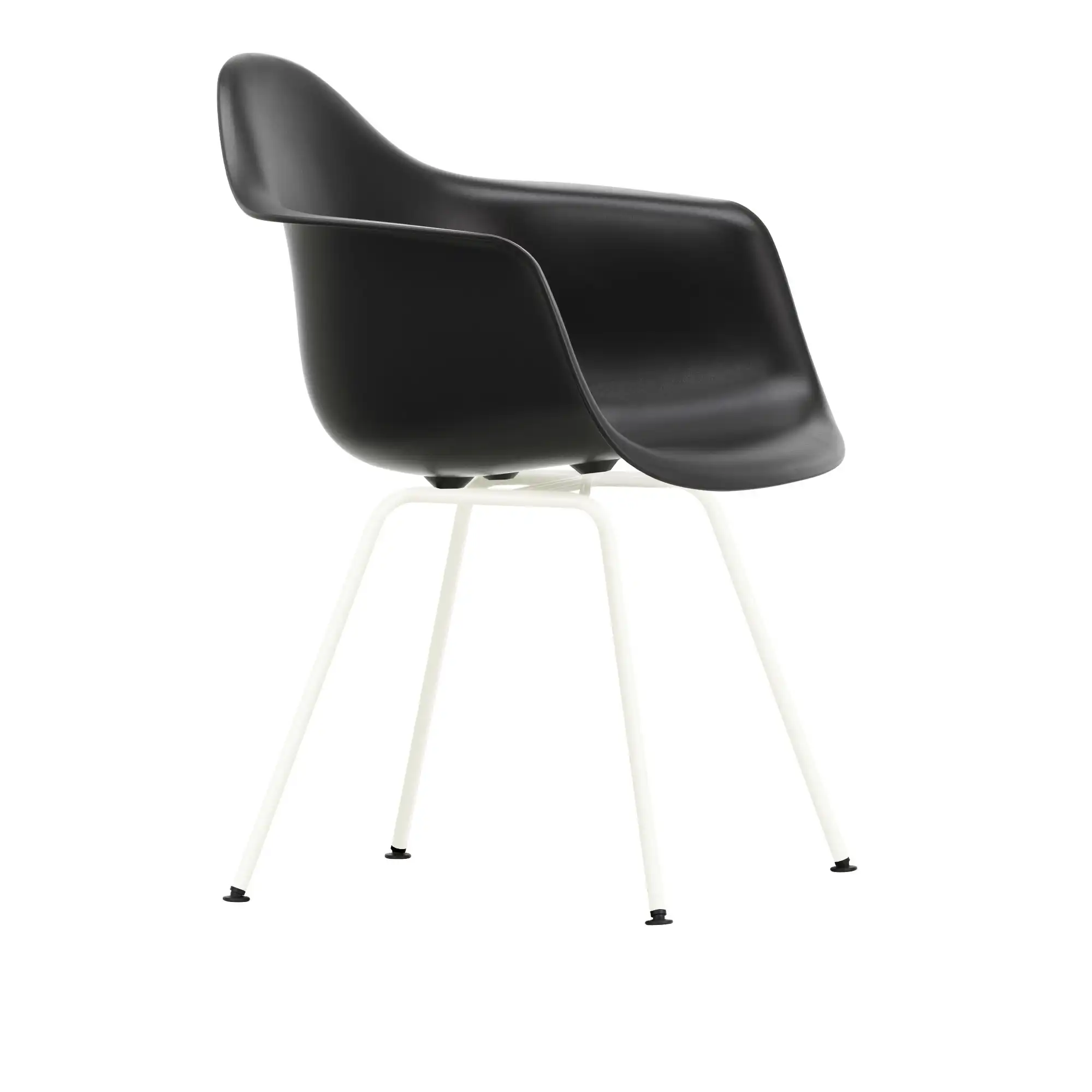 Eames Plastic Armchair DAX - 12 Deep Black - White Base
