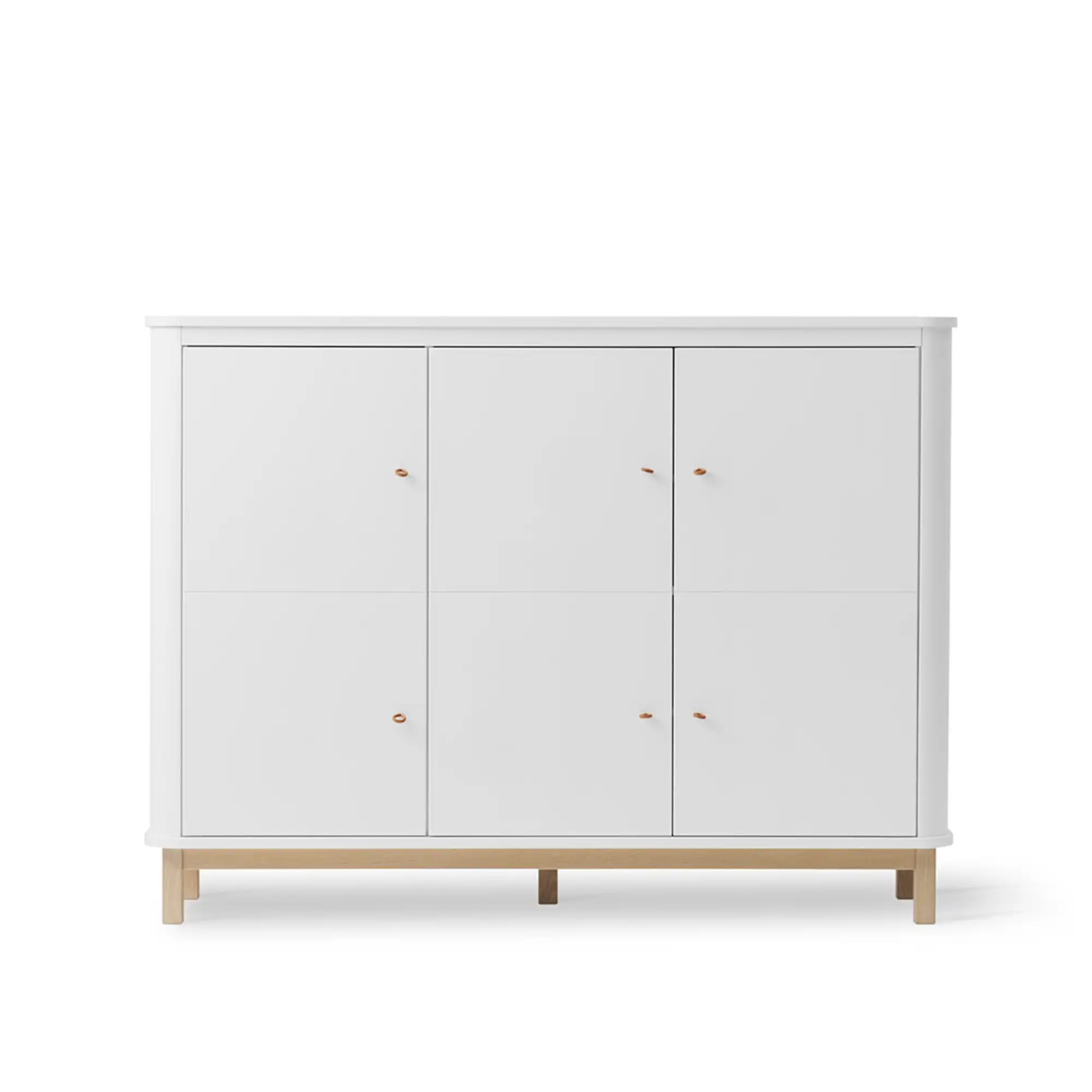 Wood Multi Cupboard 3 doors - White/Oak