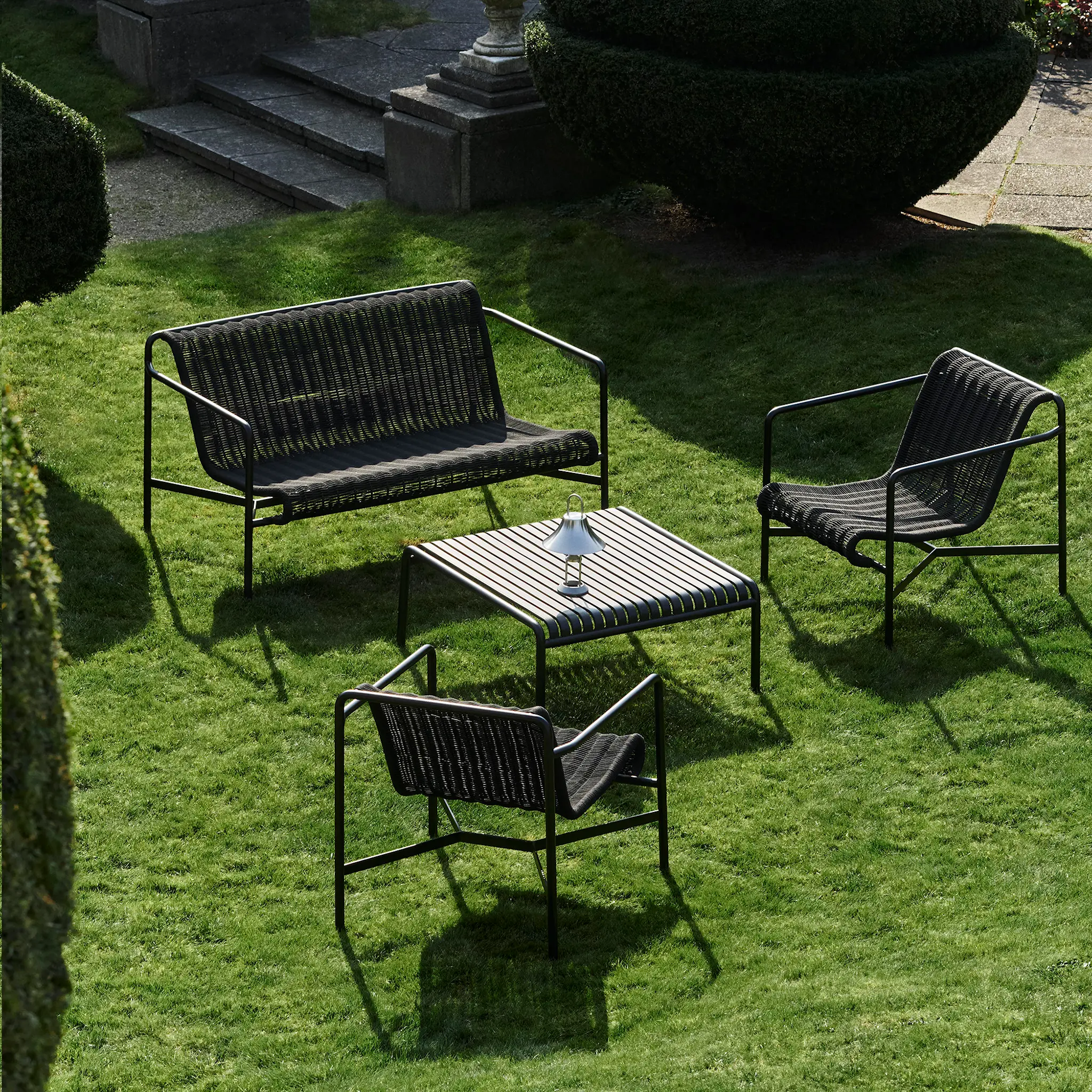 Palissade cord loungegruppe med loungesofa & lavt tredgårdsbord