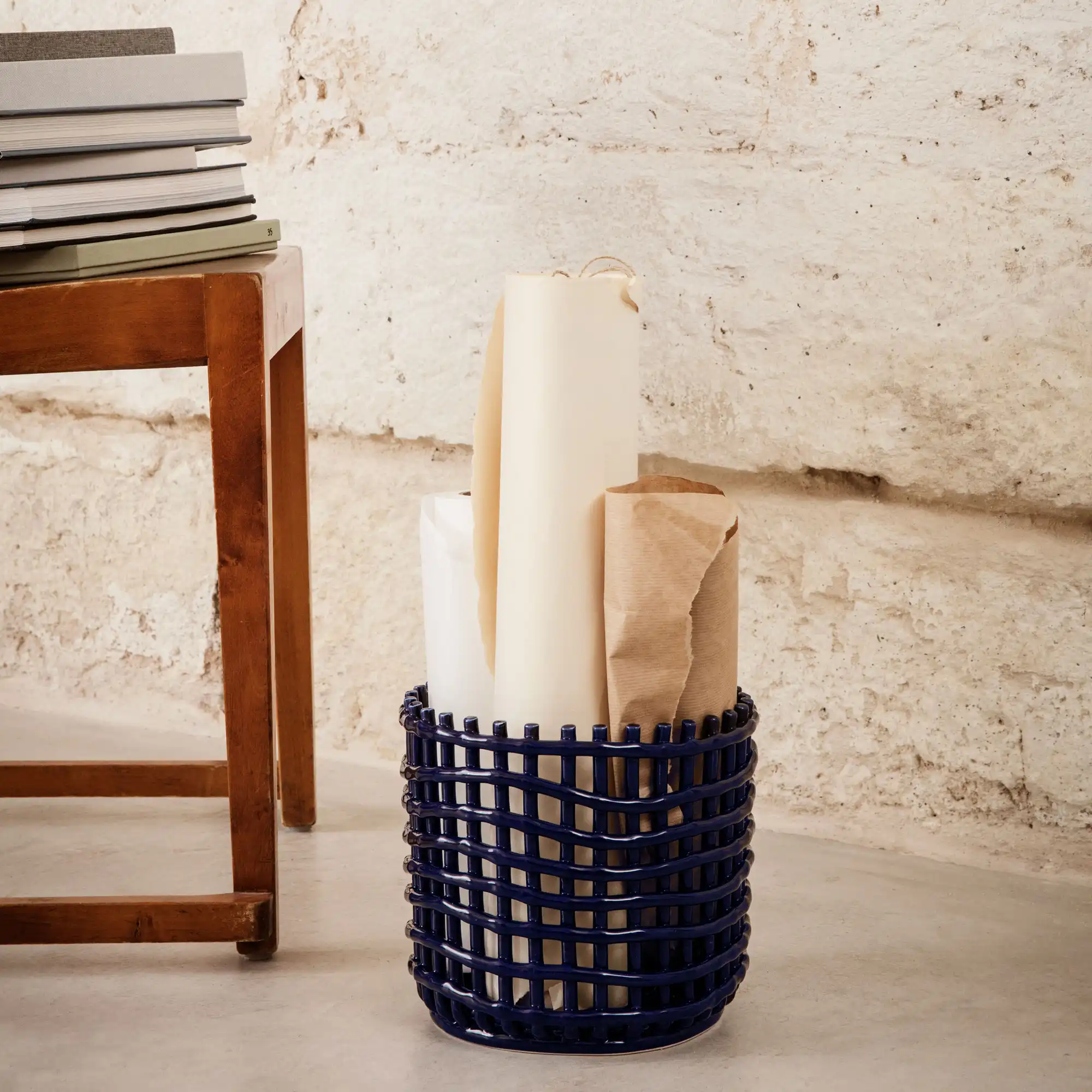 Ceramic Basket Blue