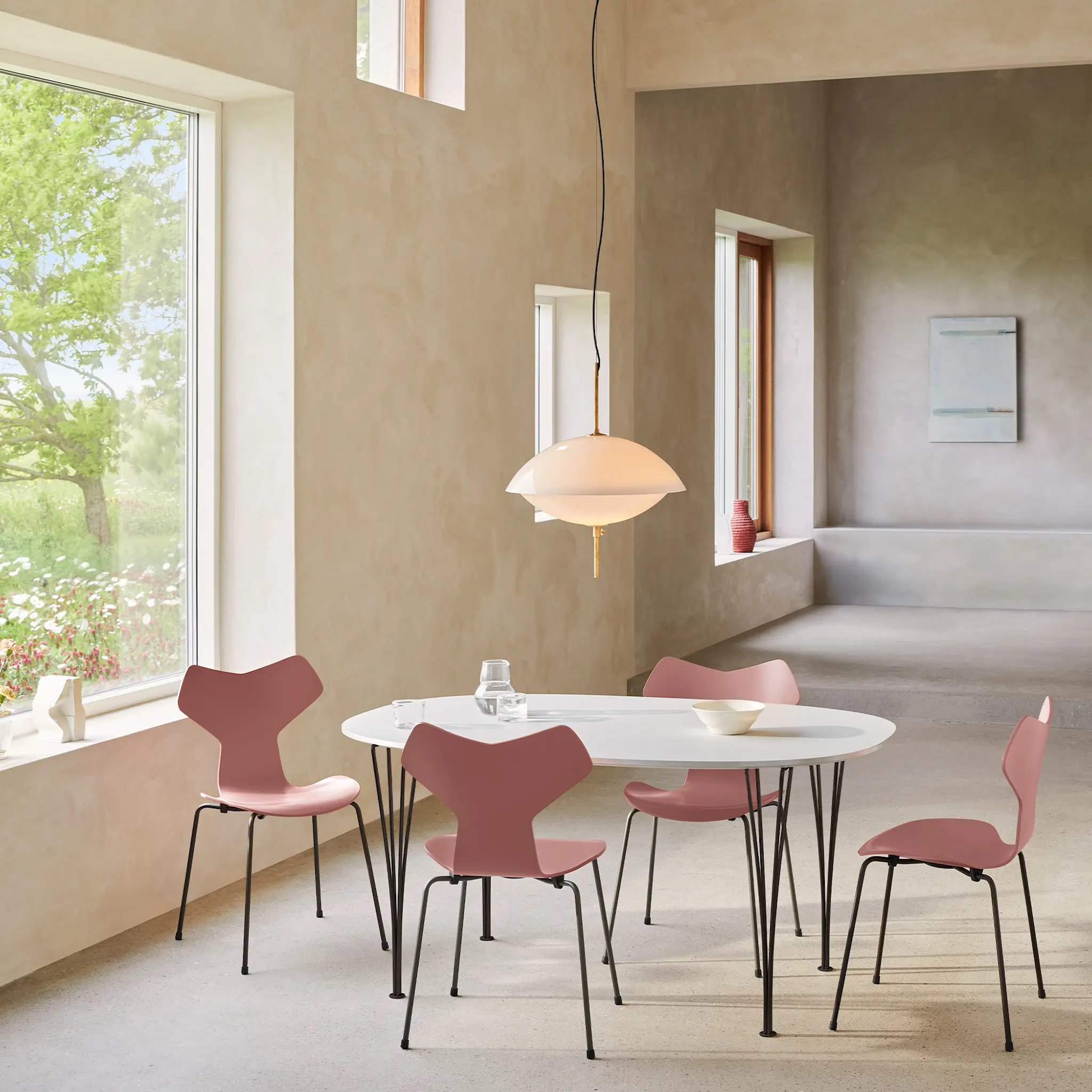B611 Superellips, 90x135 cm, Laminat, Vit, Vit pulverlack