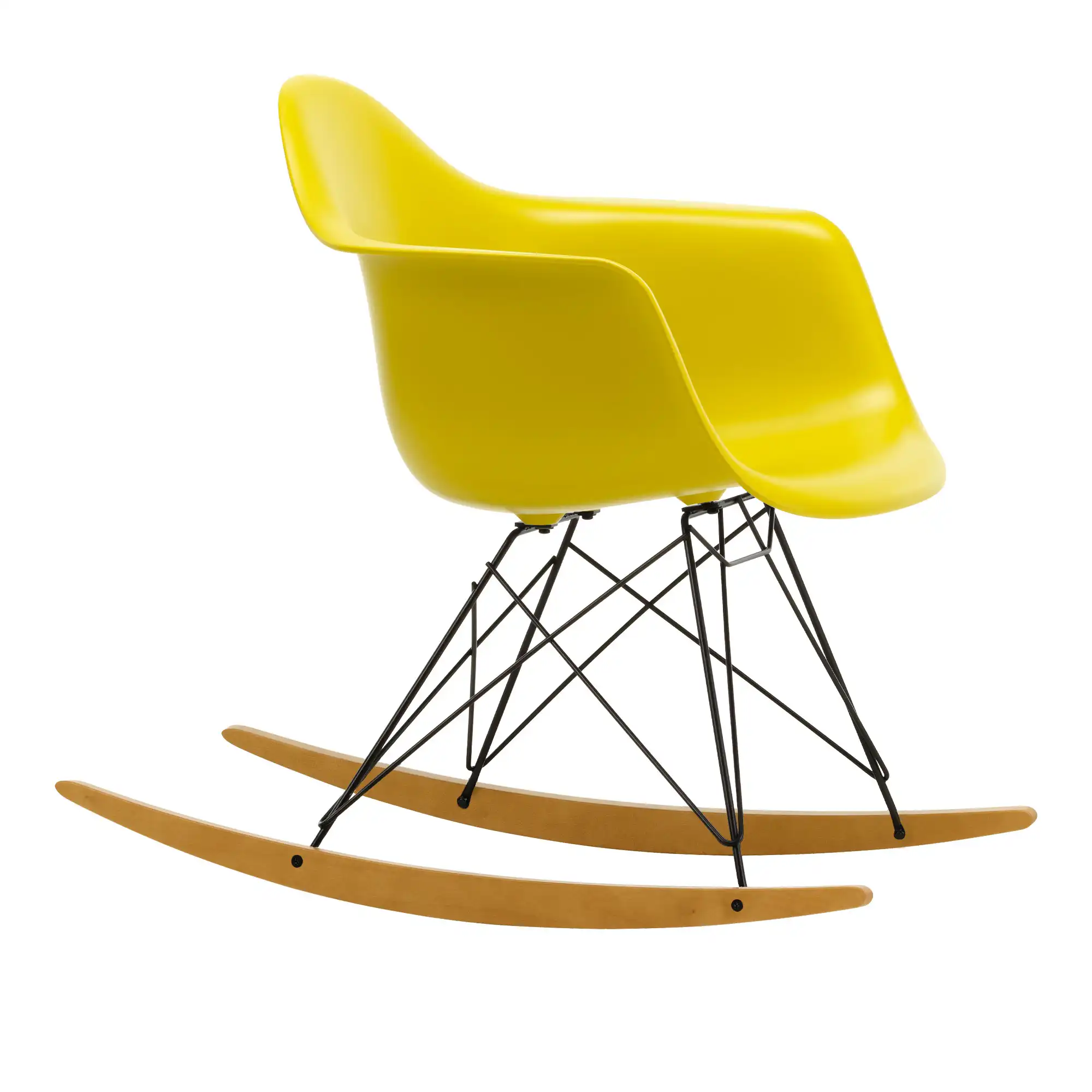 Eames Plastic Armchair RAR - 34 Mustard - Basic Dark Base - Golden Maple