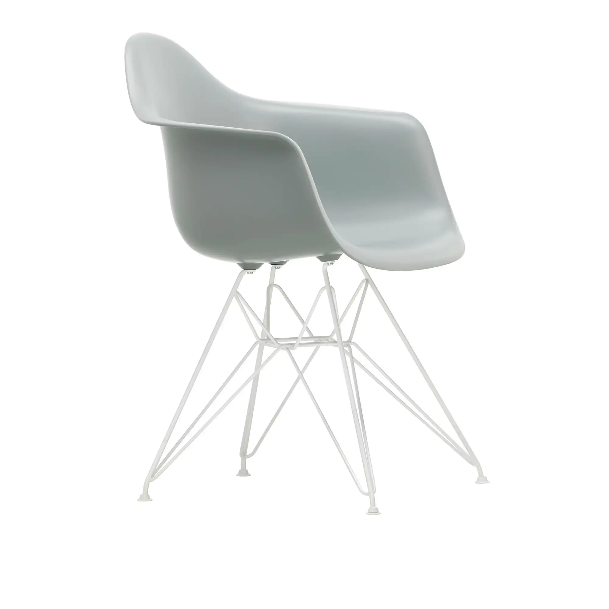 Eames Plastic Armchair DAR - 24 Light Grey - White Base