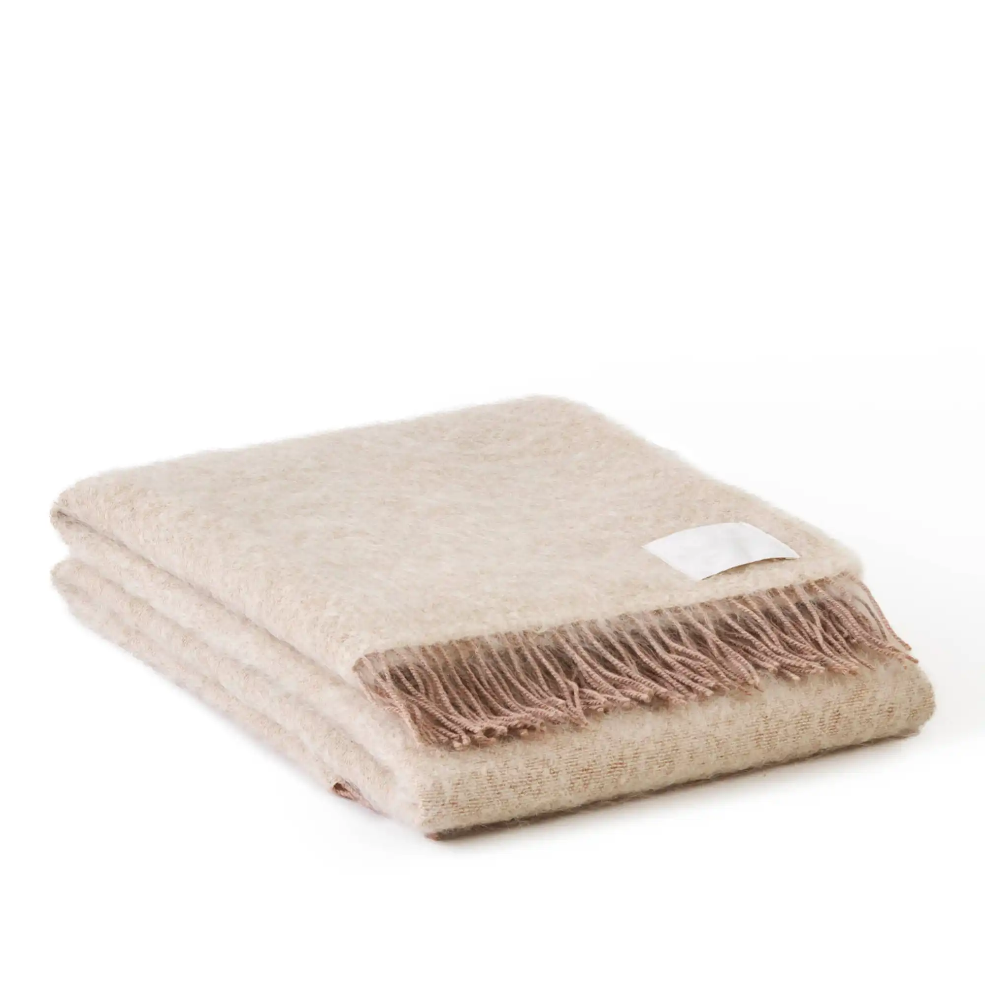 Merino Mohair Throw Ecru Beige