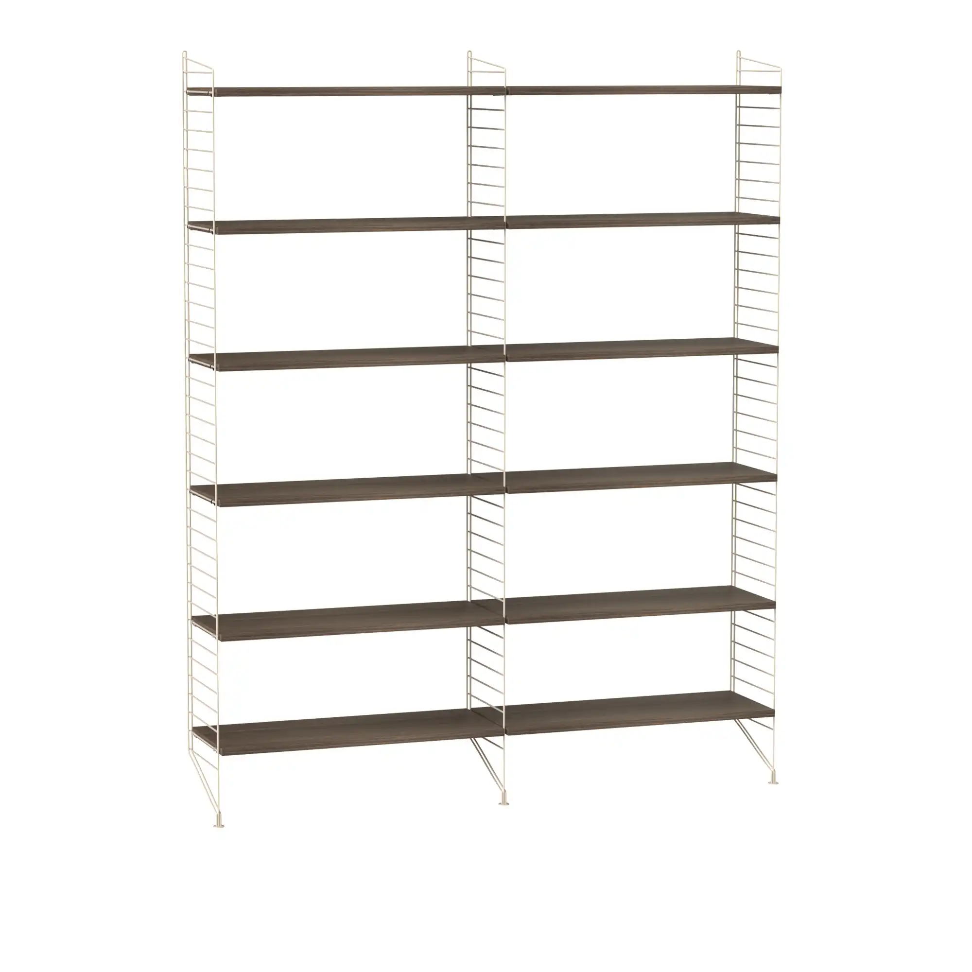 Stue hyllesystem A valnøtt/beige