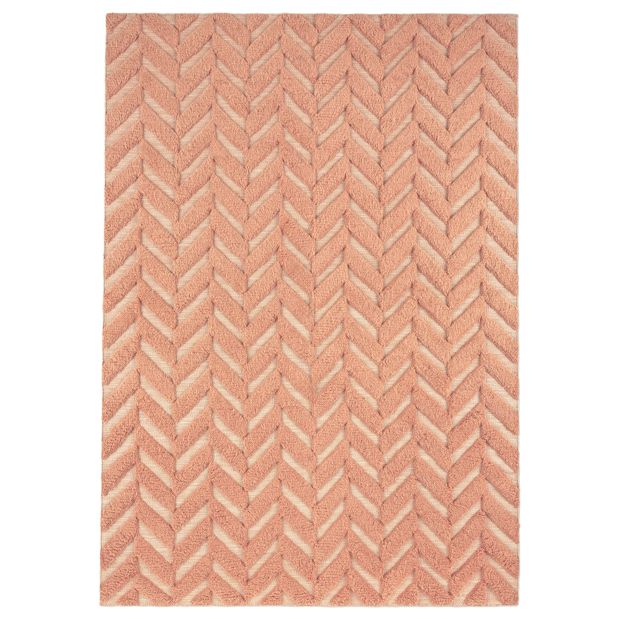 Herringbone Salmon Pink ullteppe