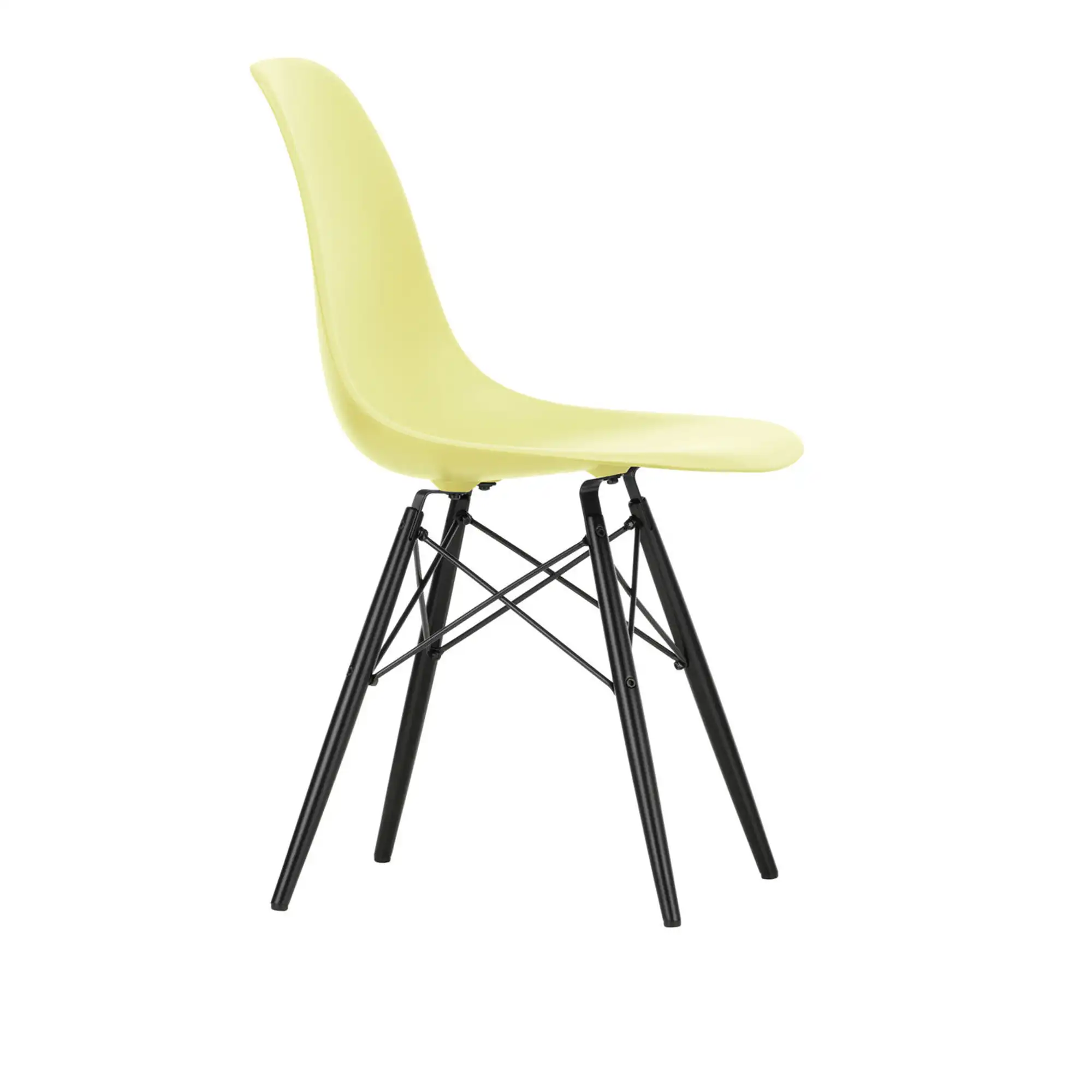 Eames RE Plastic Chair DSW 92 Citron, Black Maple