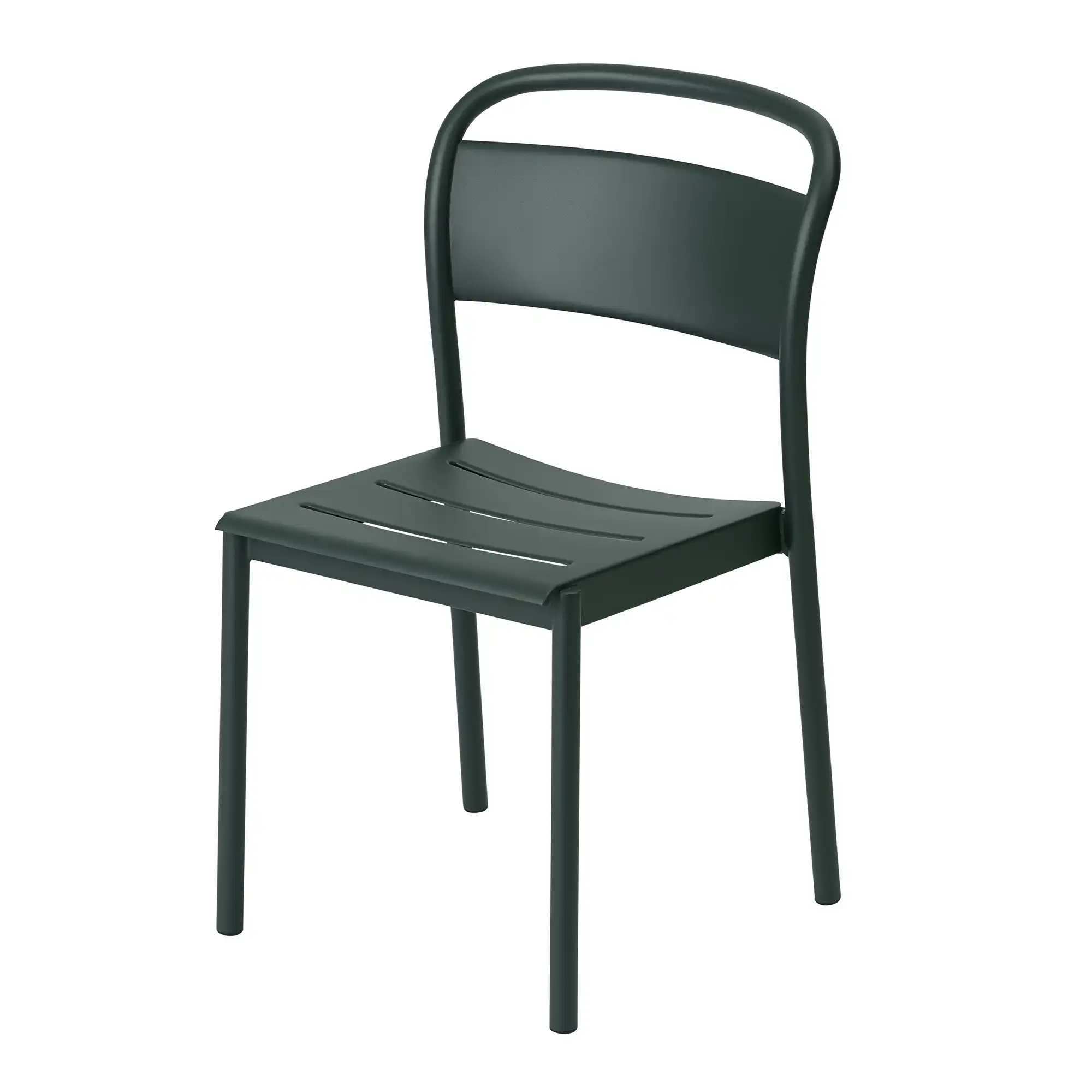 Linear Steel Side Chair Dark Green