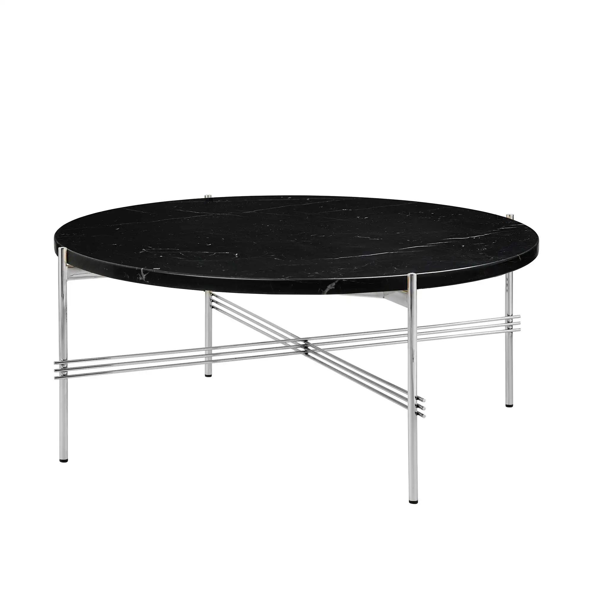 TS Coffee Table - Round, Ø80 Polished Steel Base