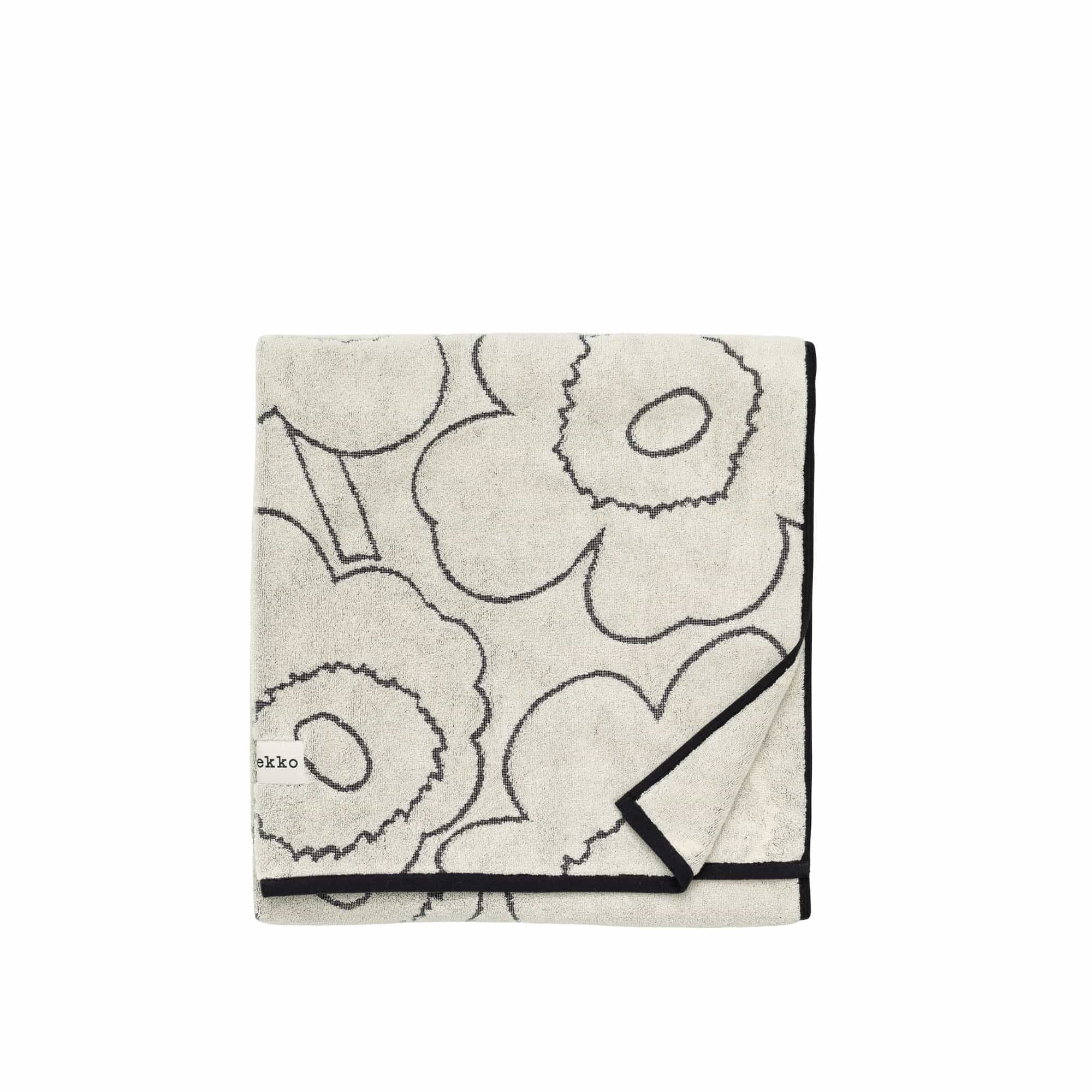 Piirto Unikko B.Towel 100x160 Ivory, Black