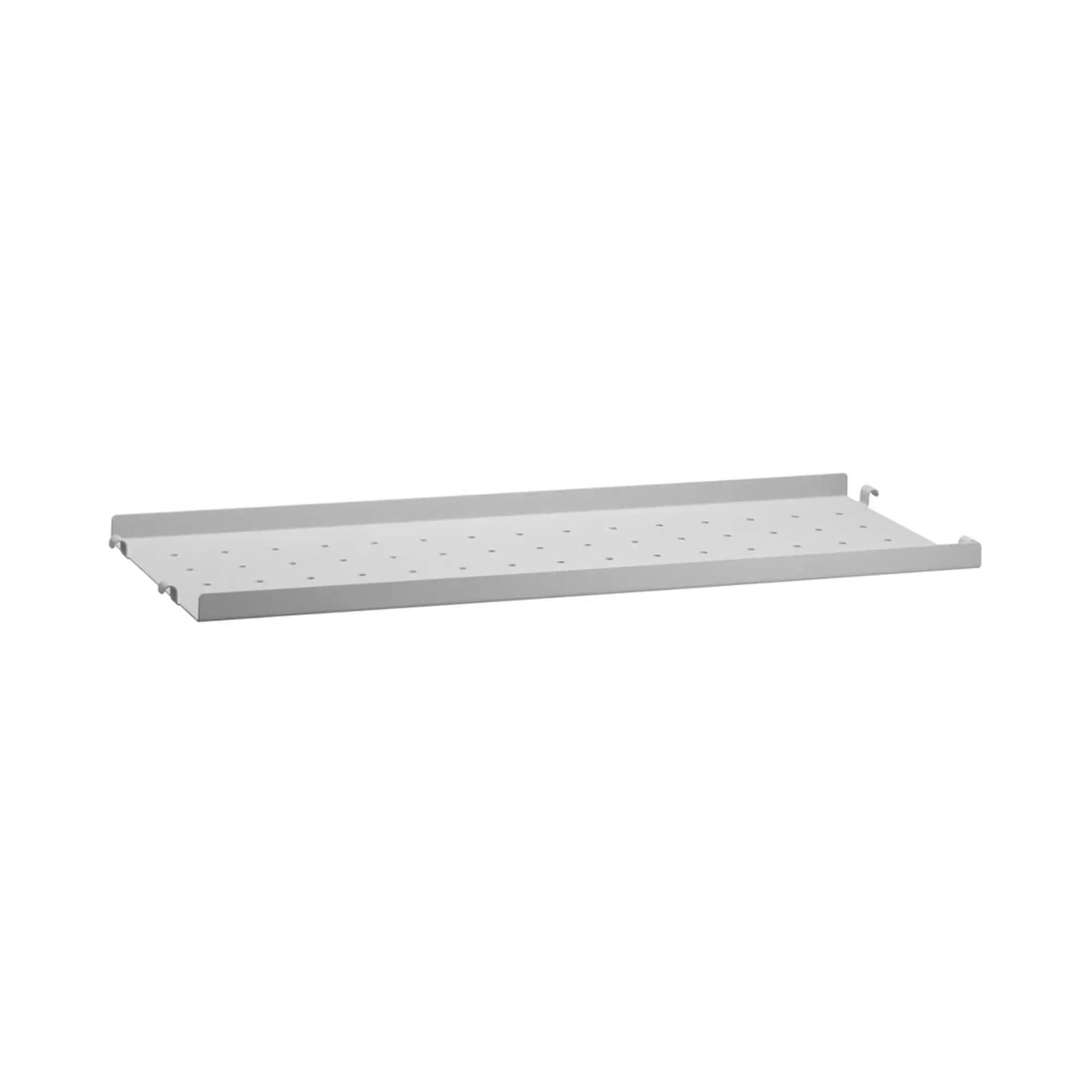 metallhylleplate 58x20cm låg kant grå