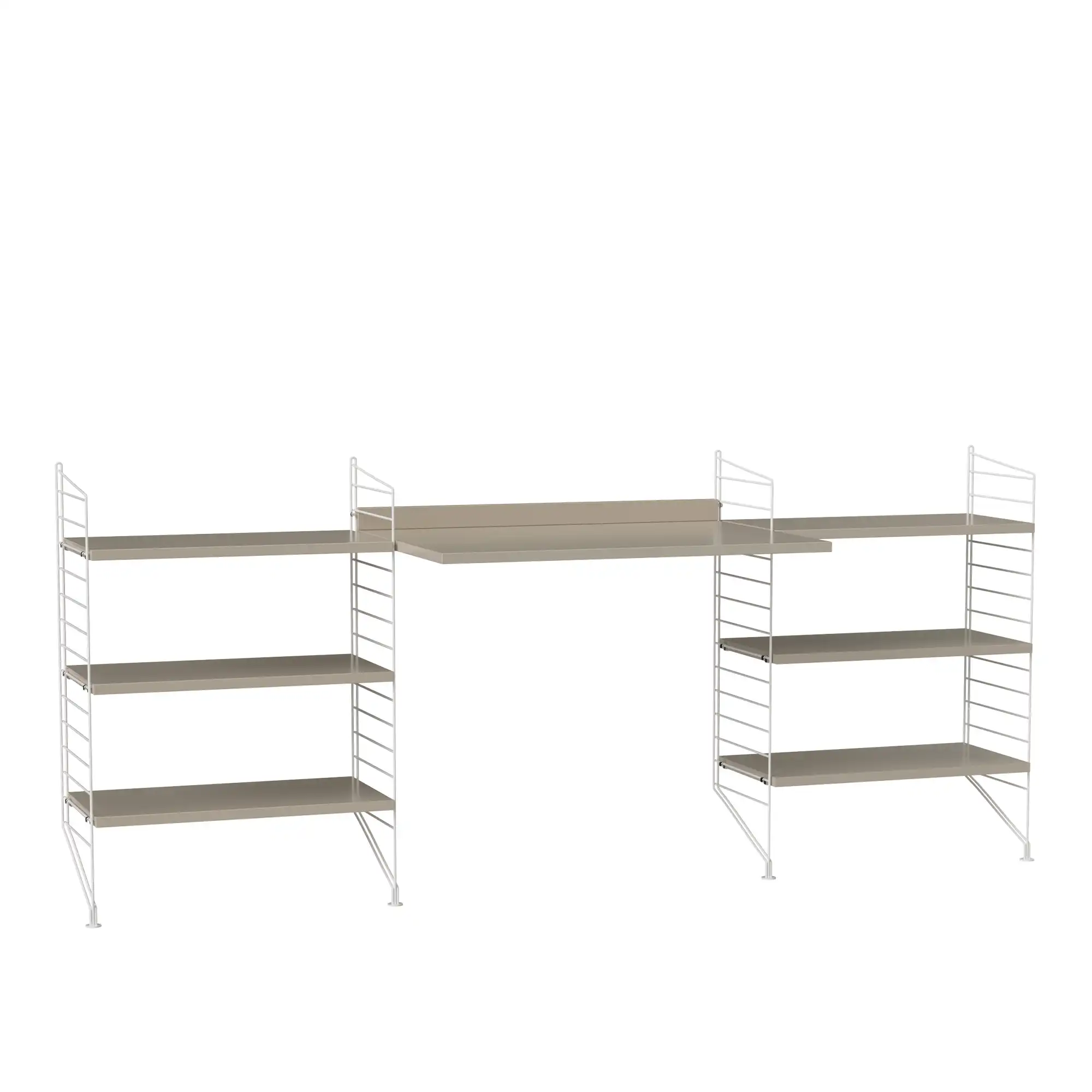 Kontor hyllesystem D beige/hvit
