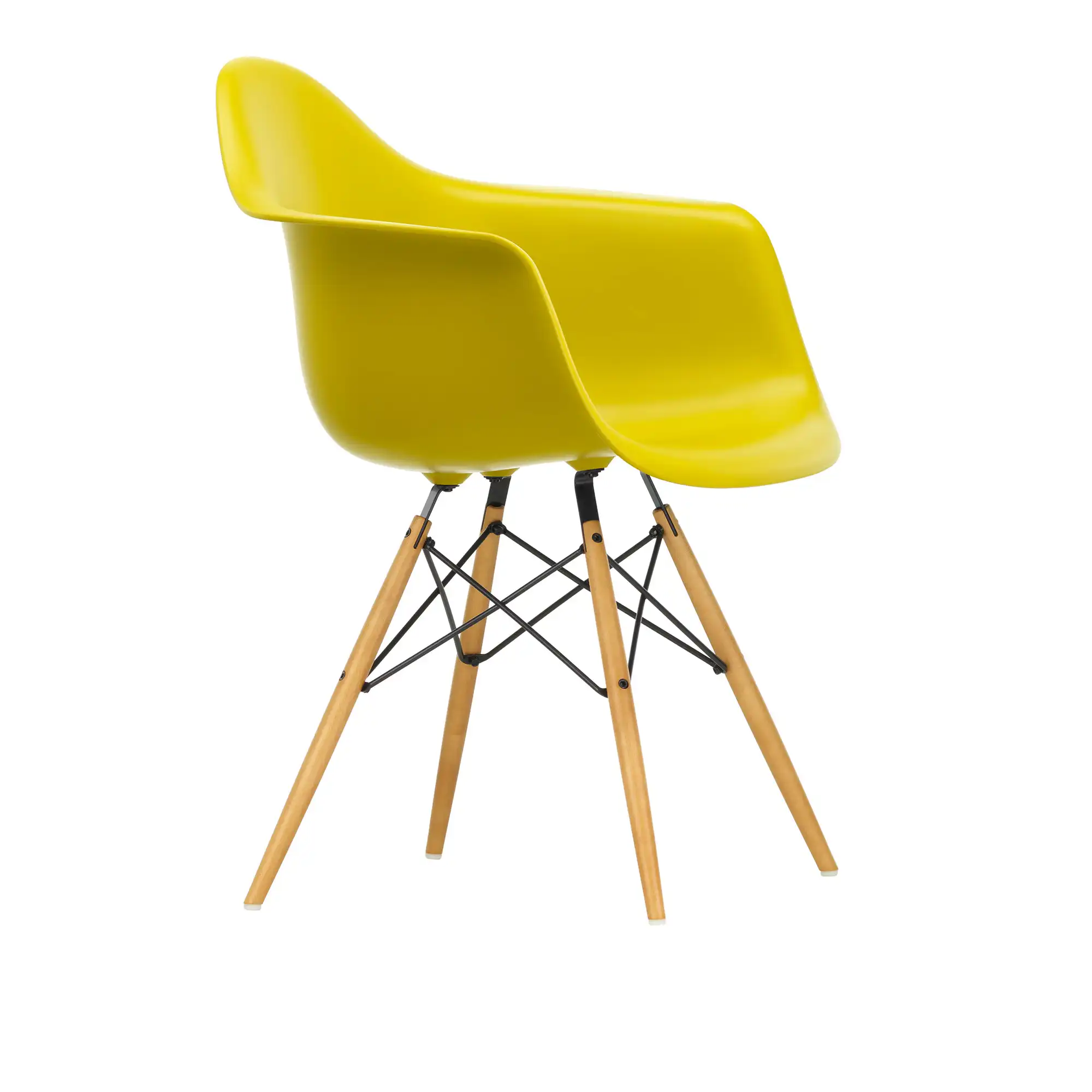 Eames Plastic Armchair DAW - 34 Mustard - Golden Maple