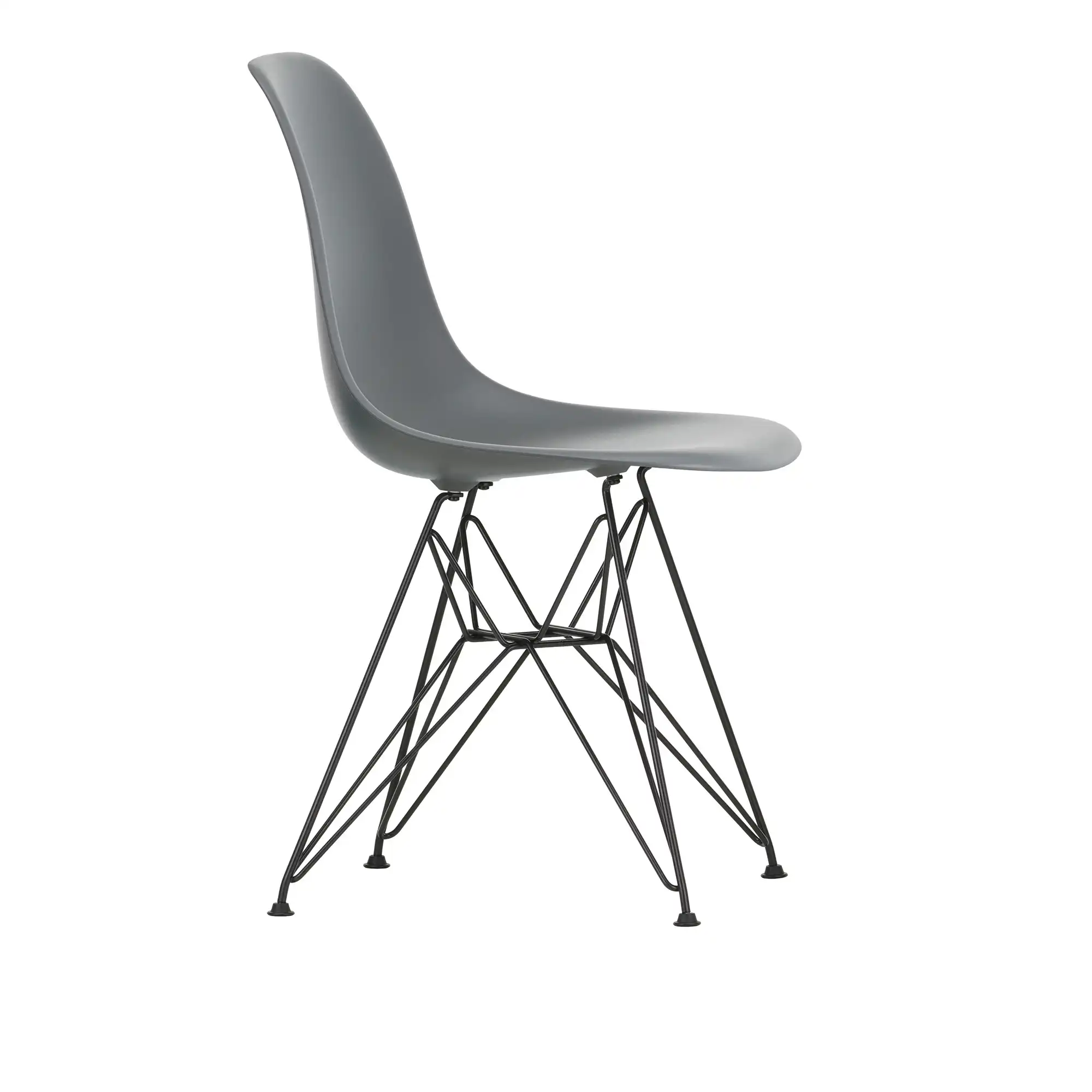 Eames Plastic Chair DSR 56 Granite Grey Basic Dark Base