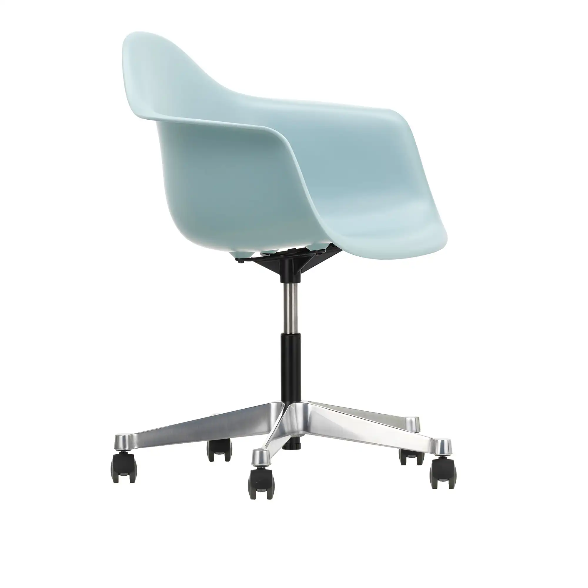 Eames Plastic Armchair PACC - 23 Ice Grey - Castors Soft