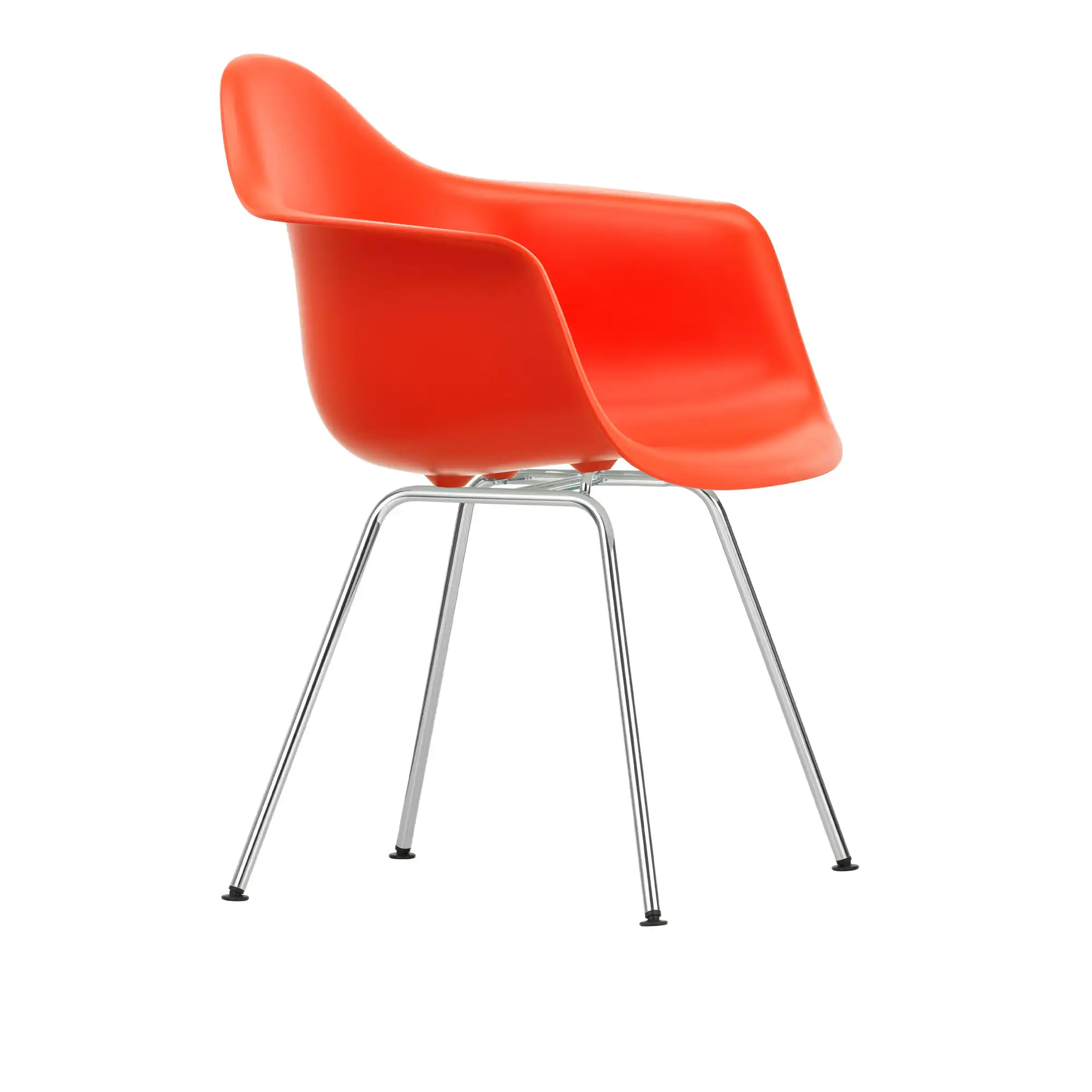 Eames Plastic Armchair DAX - 03 Poppy Red - Chrome Base