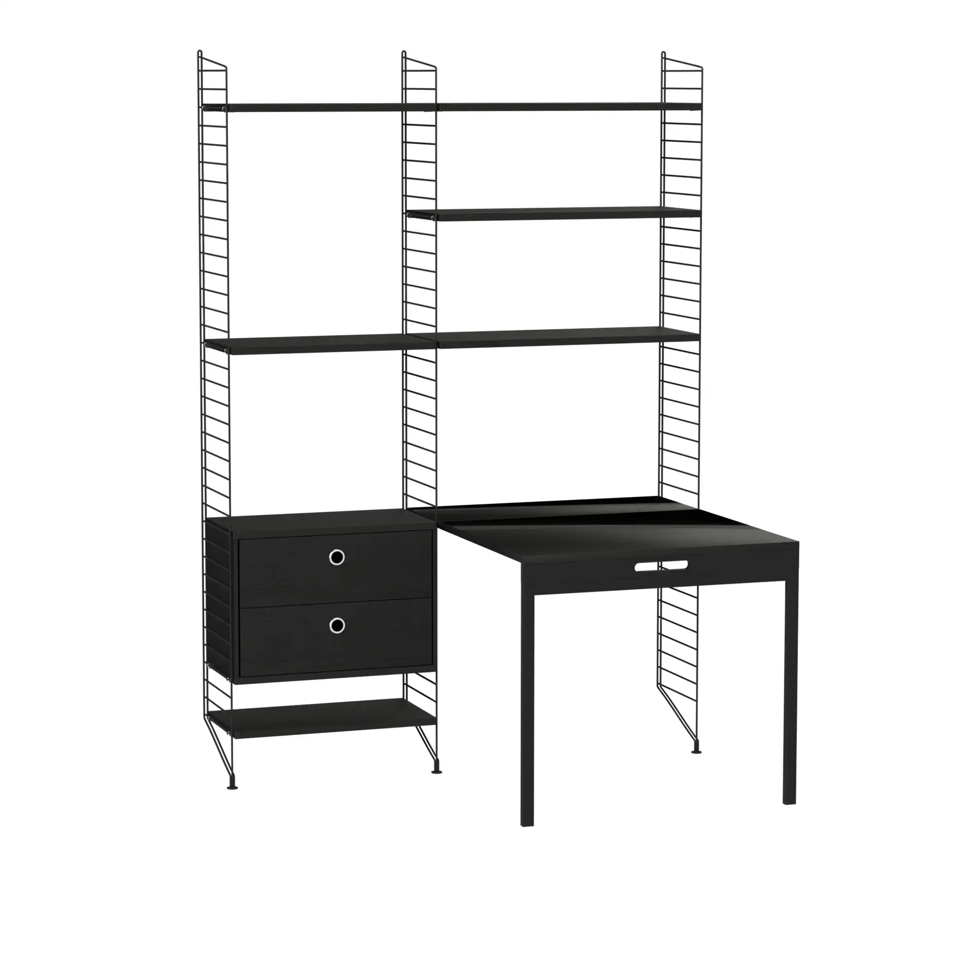 Kontor hyllesystem E svart/svart