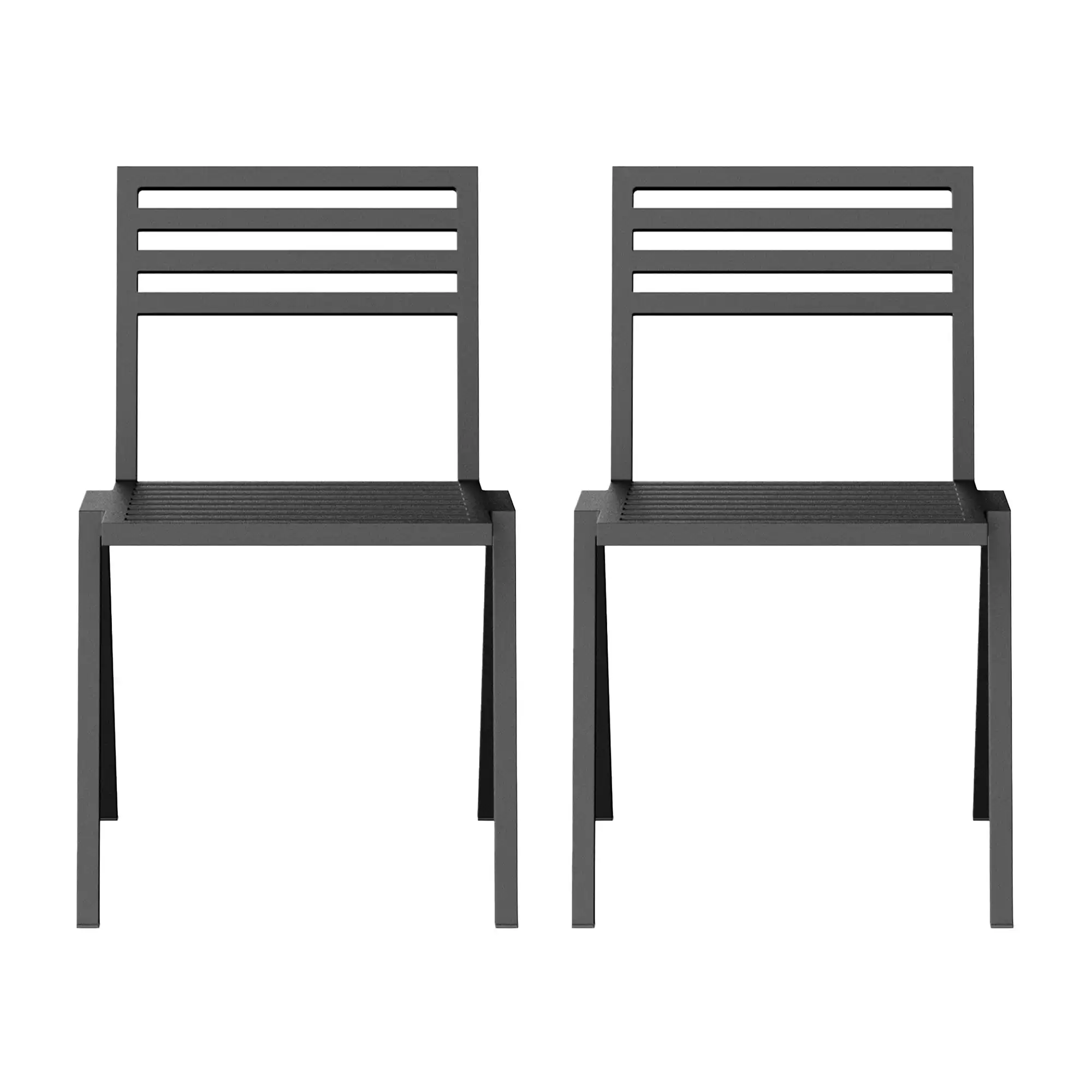 19 Outdoors - Stacking Chair Set of 2, Black