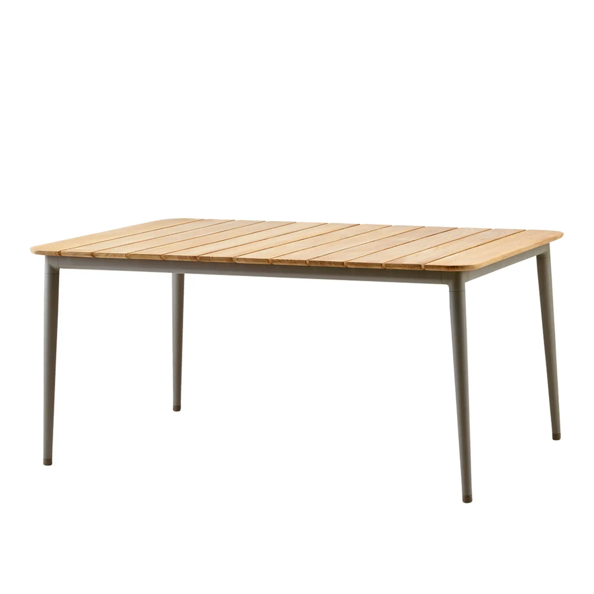 Core Matbord, 160x90, Taupe,Bordsskiva: Teak, Stomme: Aluminium