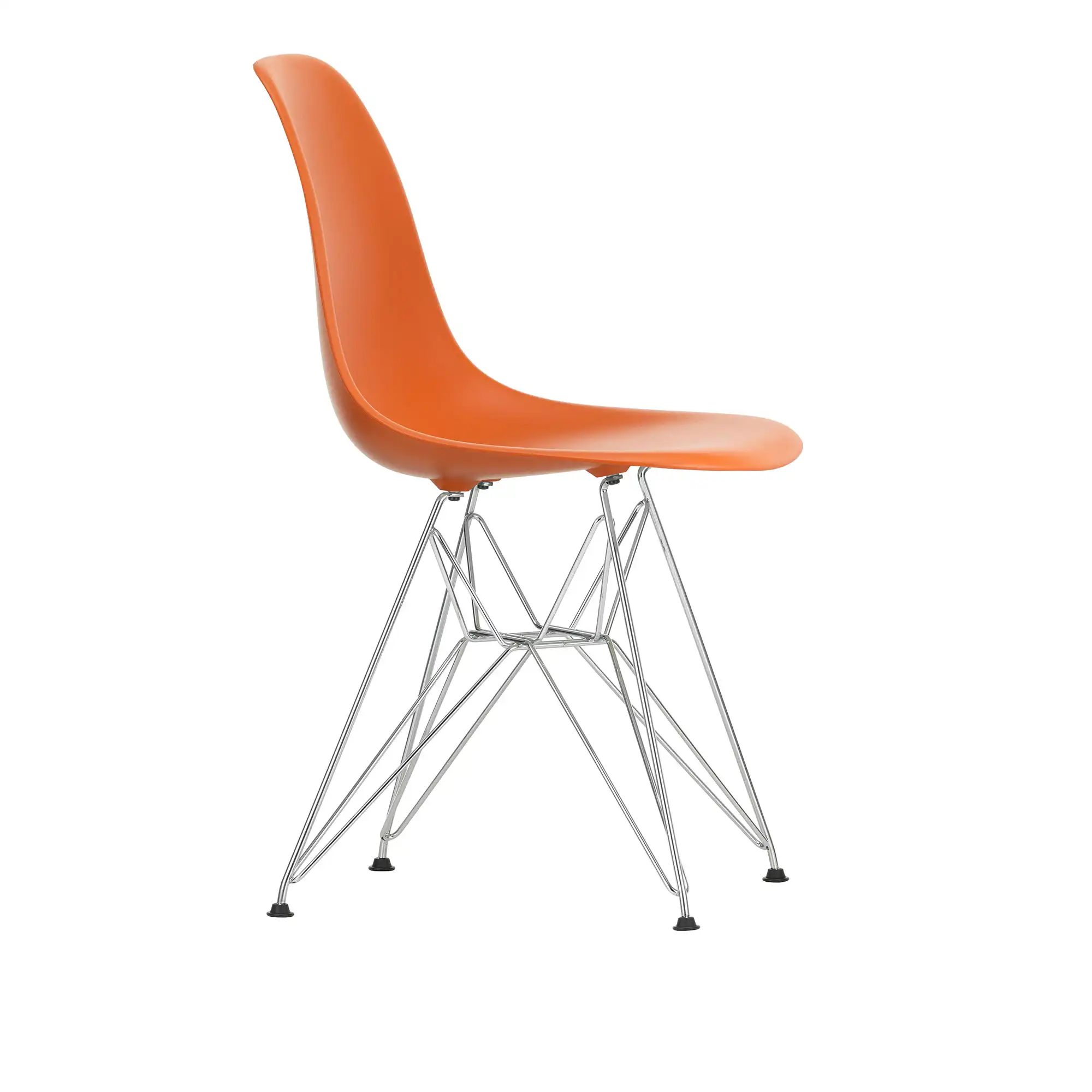 Eames Plastic Chair DSR - 43 Rusty Orange - Chrome Base