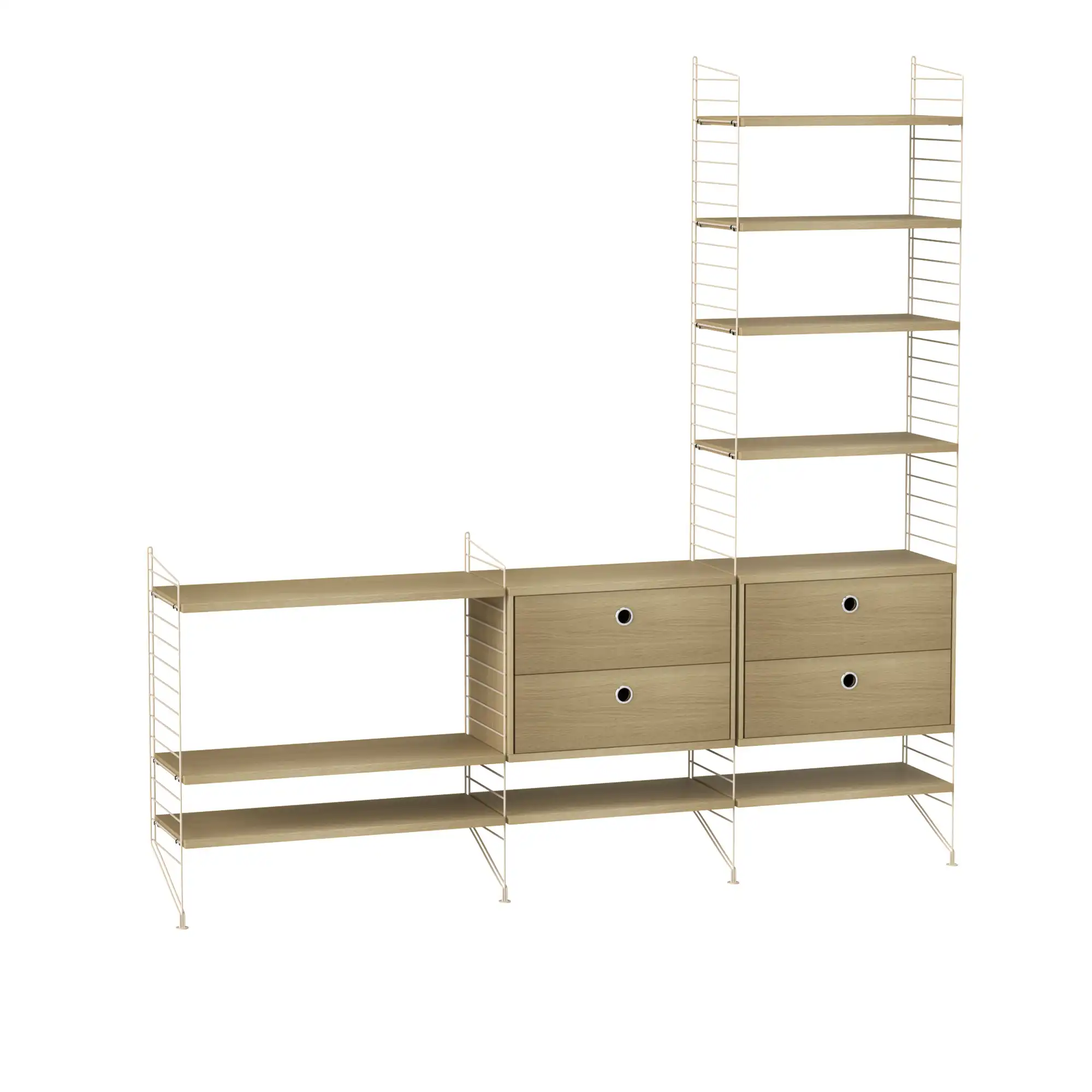 Stue hyllststem J eik/beige