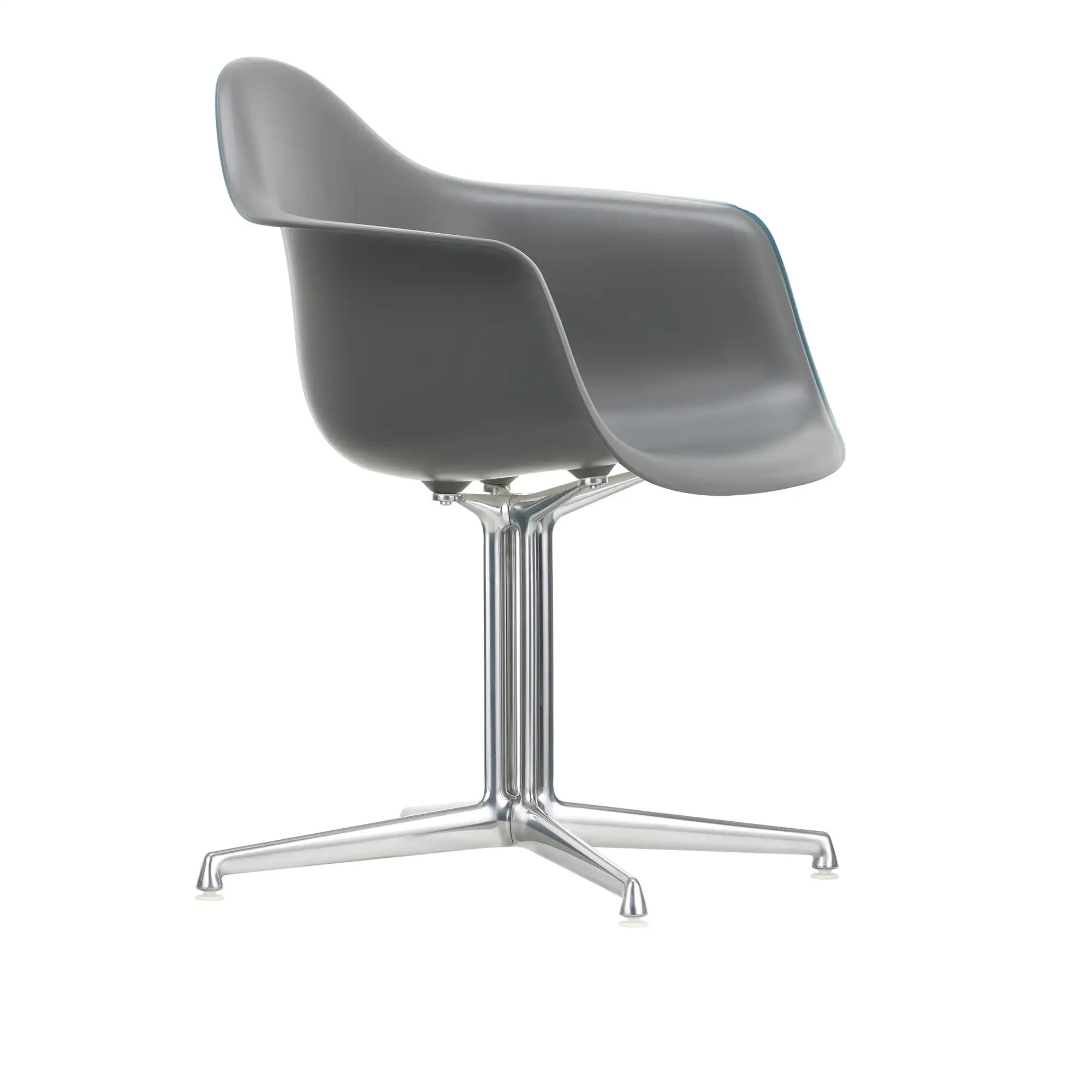 Eames Plastic Armchair DAL - 56 Granite Grey - Aluminium Polished