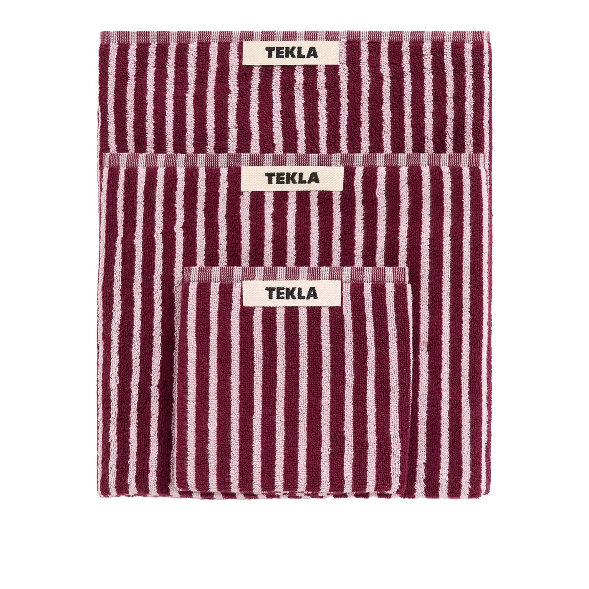 Terry Red & Rose Stripes håndkle