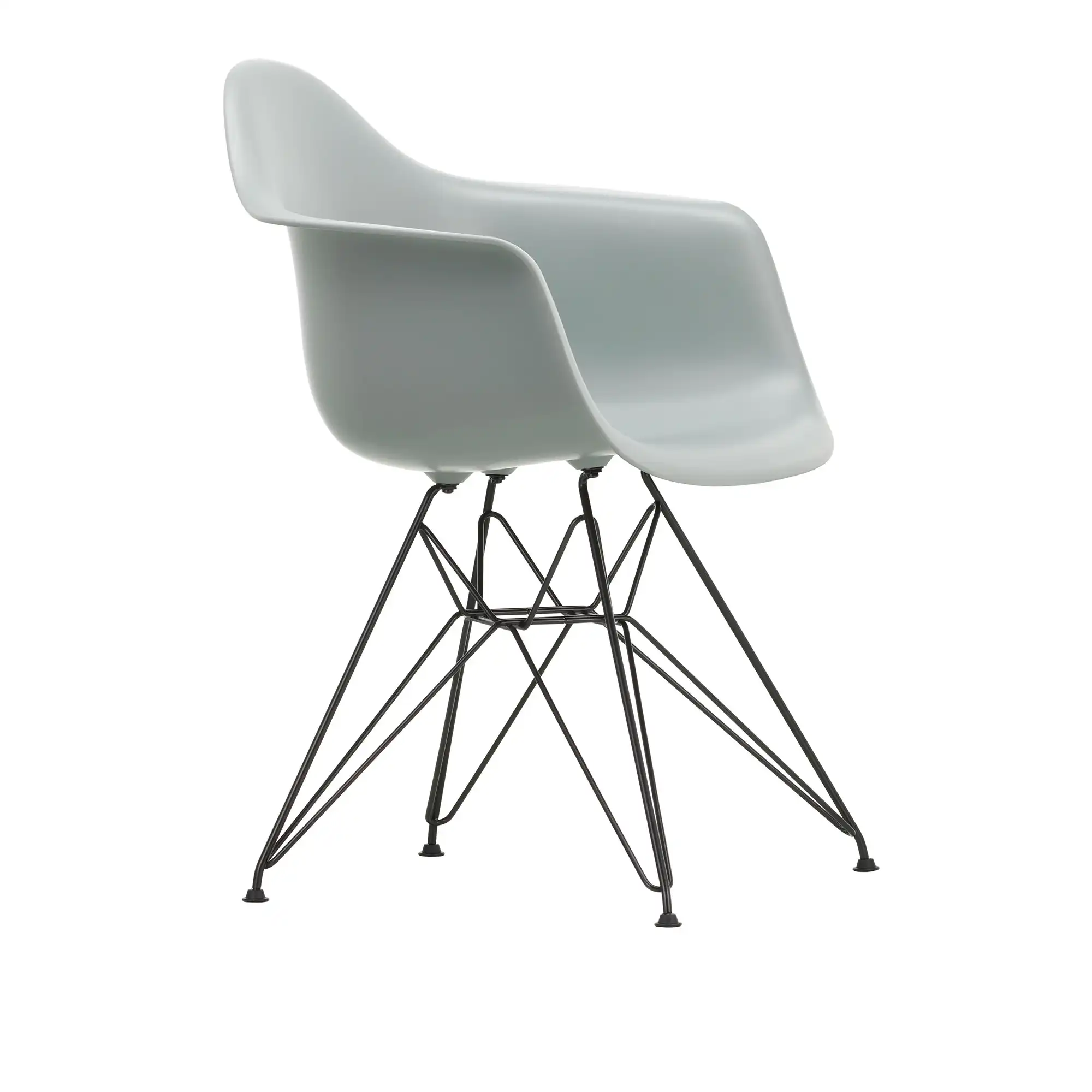 Eames Plastic Armchair DAR 24 Light Grey Basic Dark Base