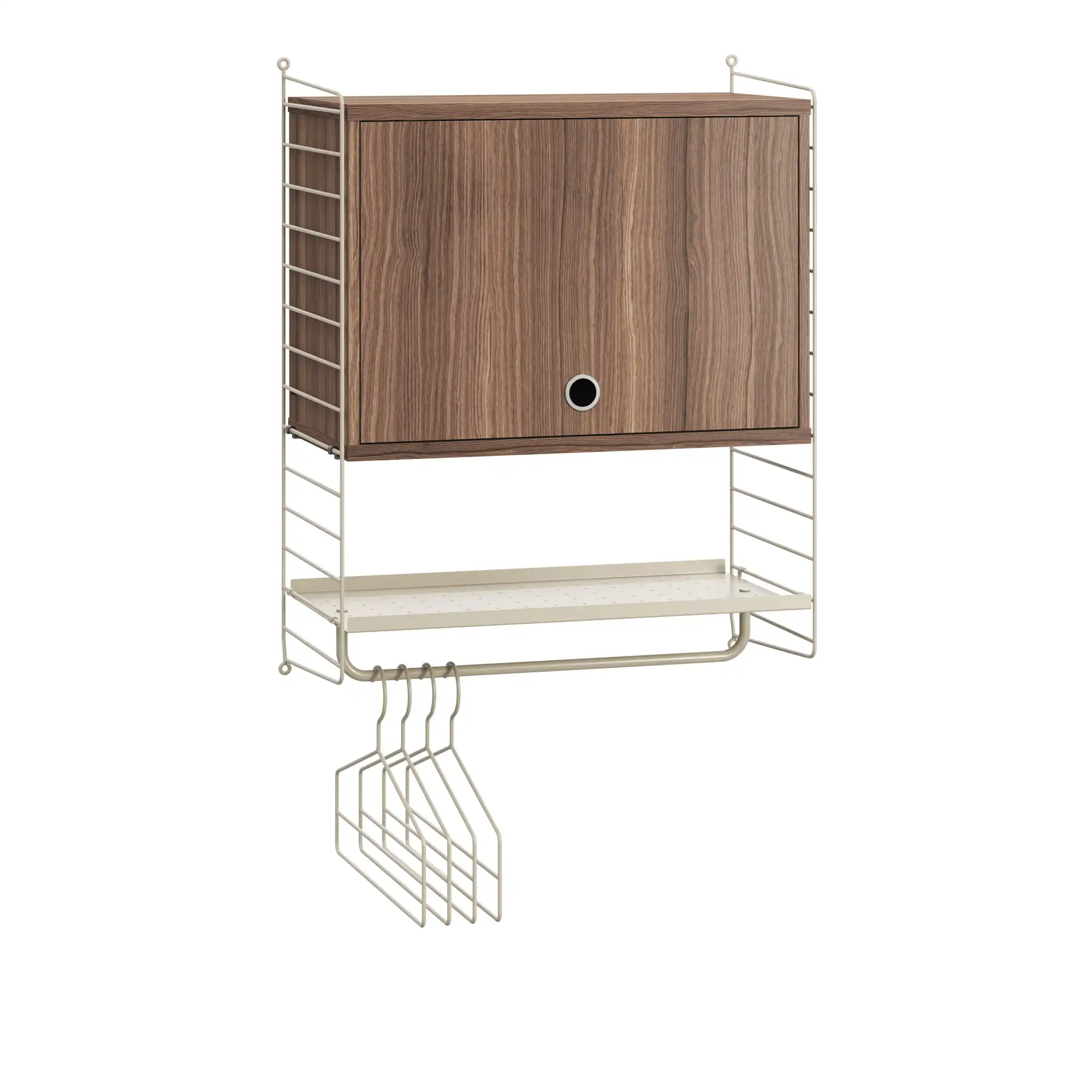 Gang hyllesystem V valnøtt/beige