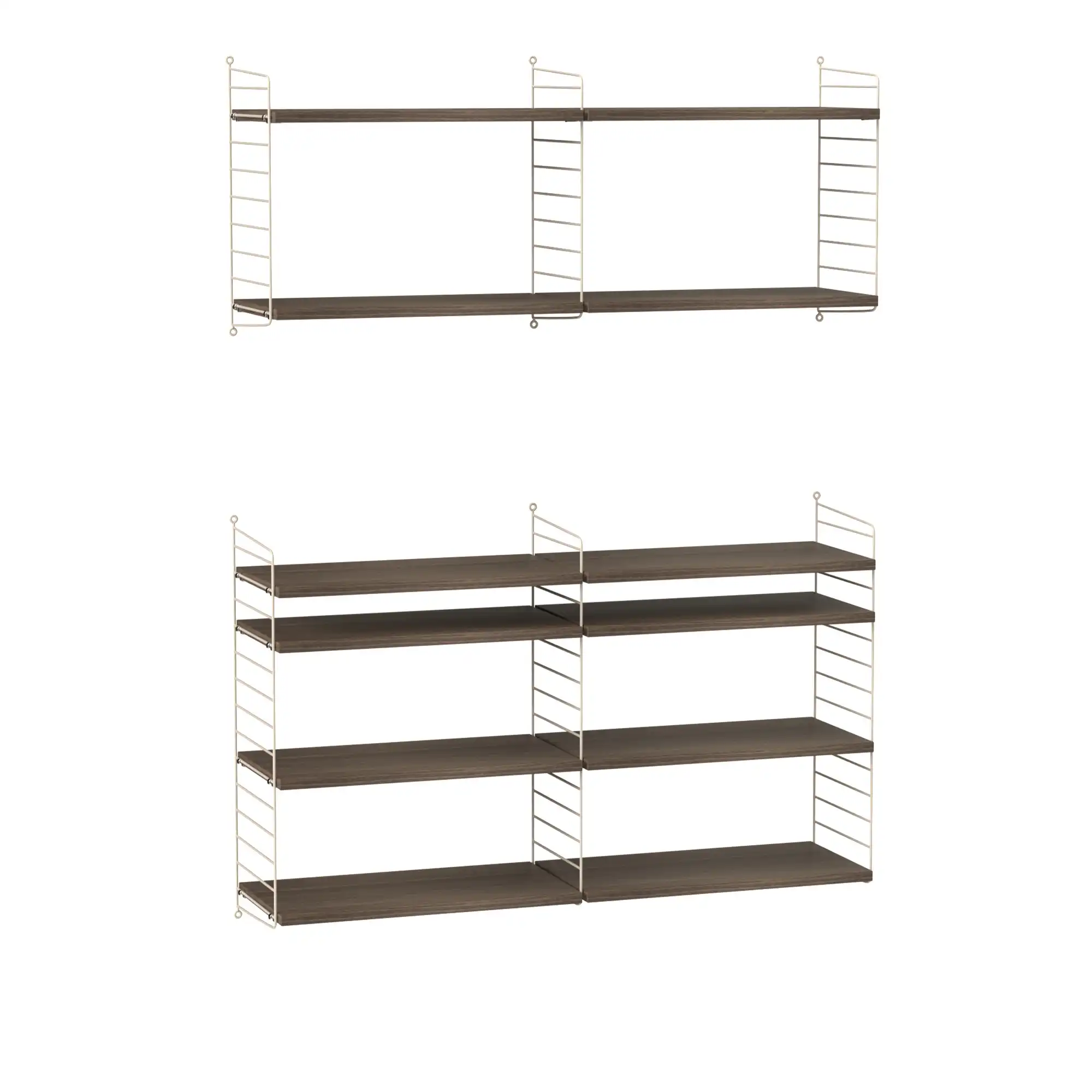 Stue hyllesystem N valnøtt/beige