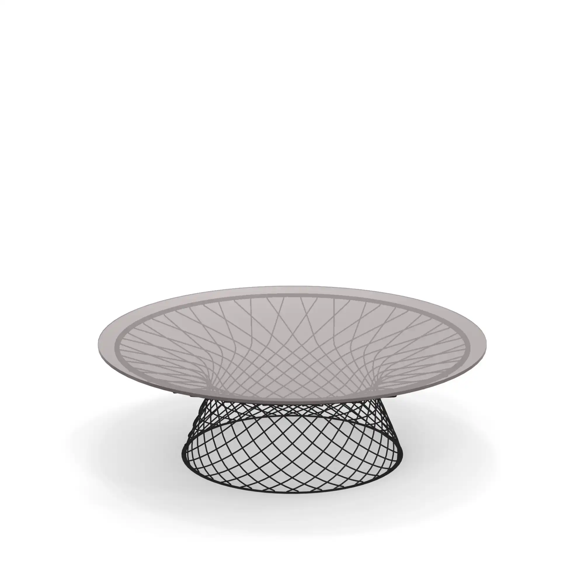 Heaven Low Round Table Ø120, Frame: Black, Top: Smokey Glass