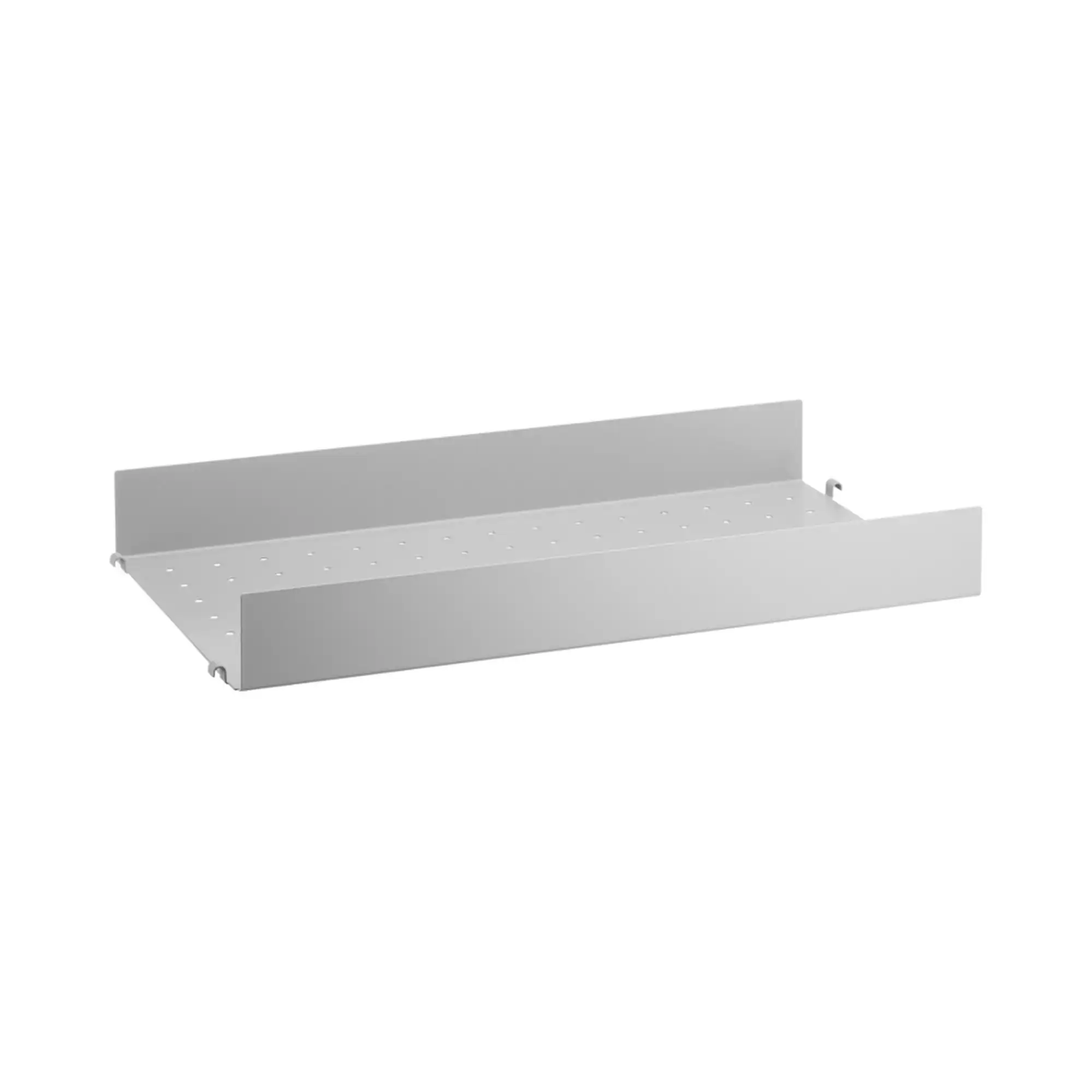 metallhylleplate 58x30cm hög kant grå