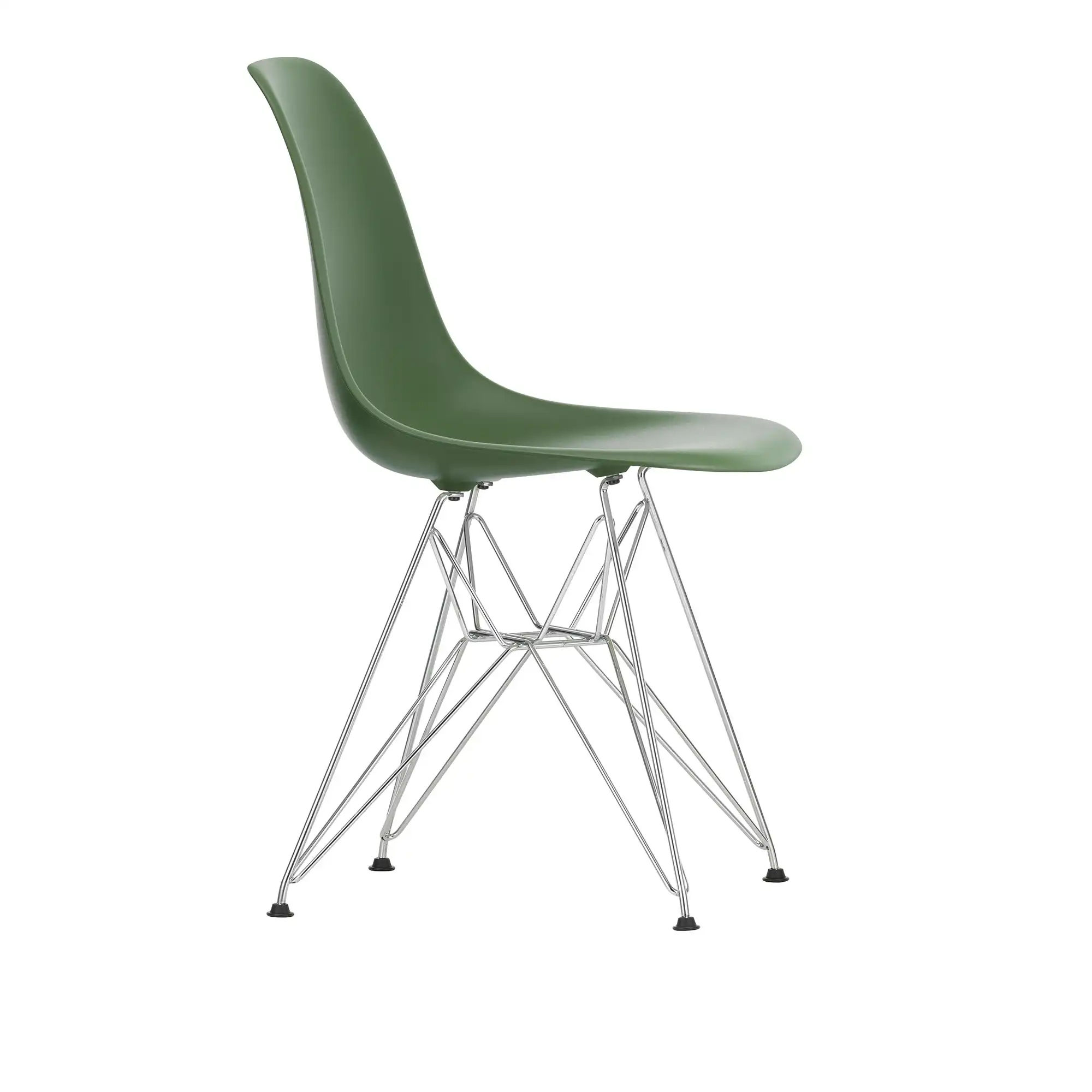 Eames Plastic Chair DSR - 48 Forest - Chrome Base