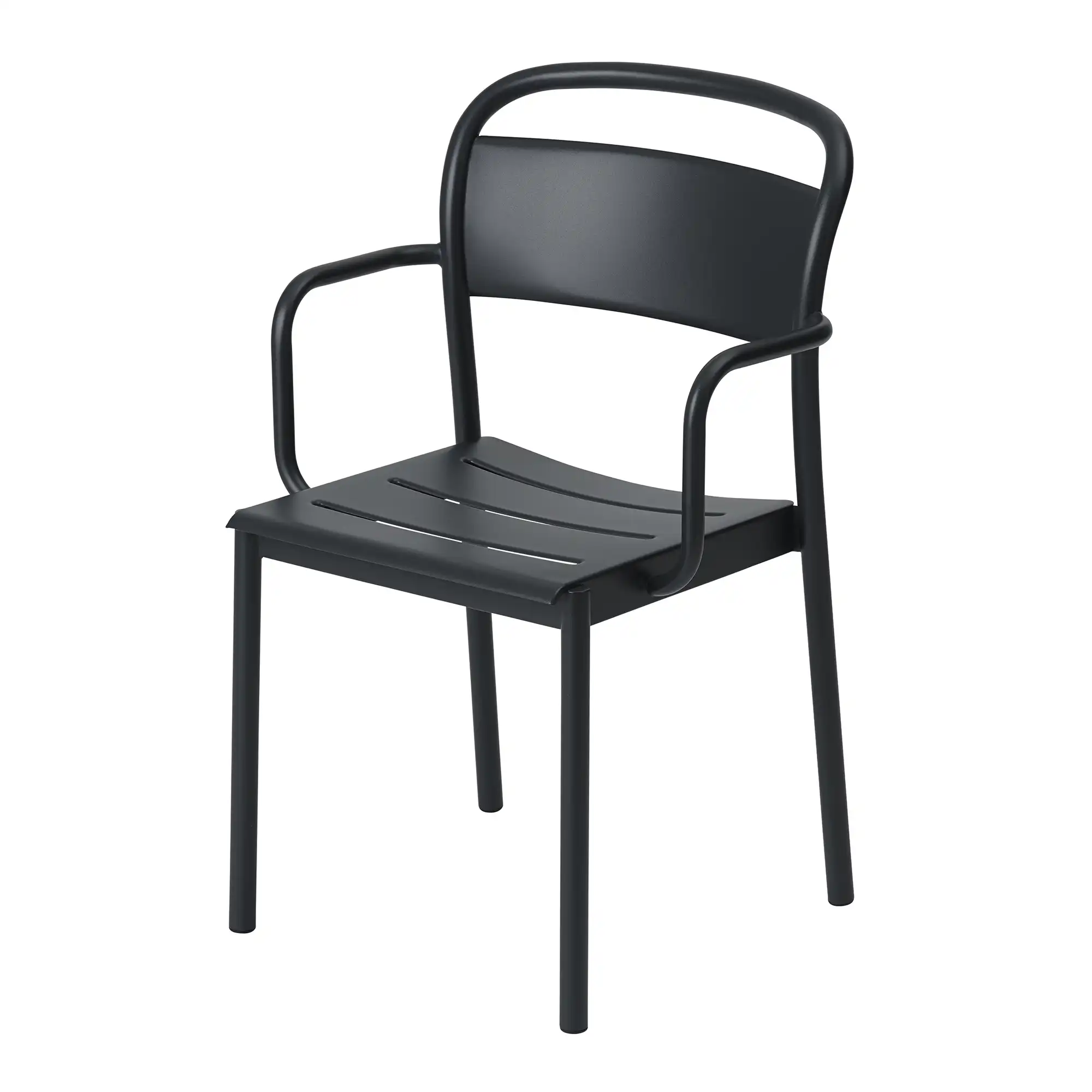 Linear Steel Armchair Black