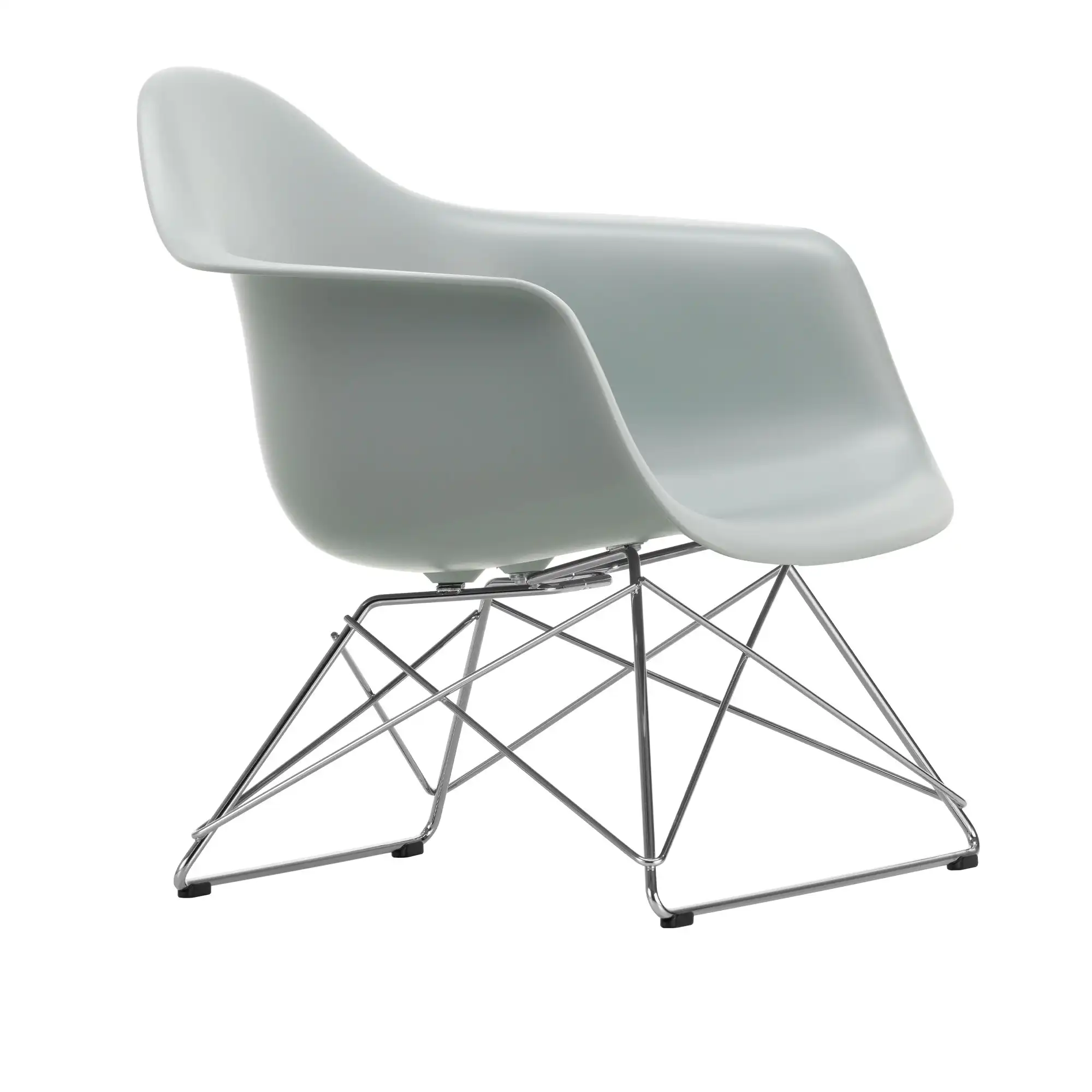 Eames Plastic Armchair LAR - 24 Light Grey - Chrome Base