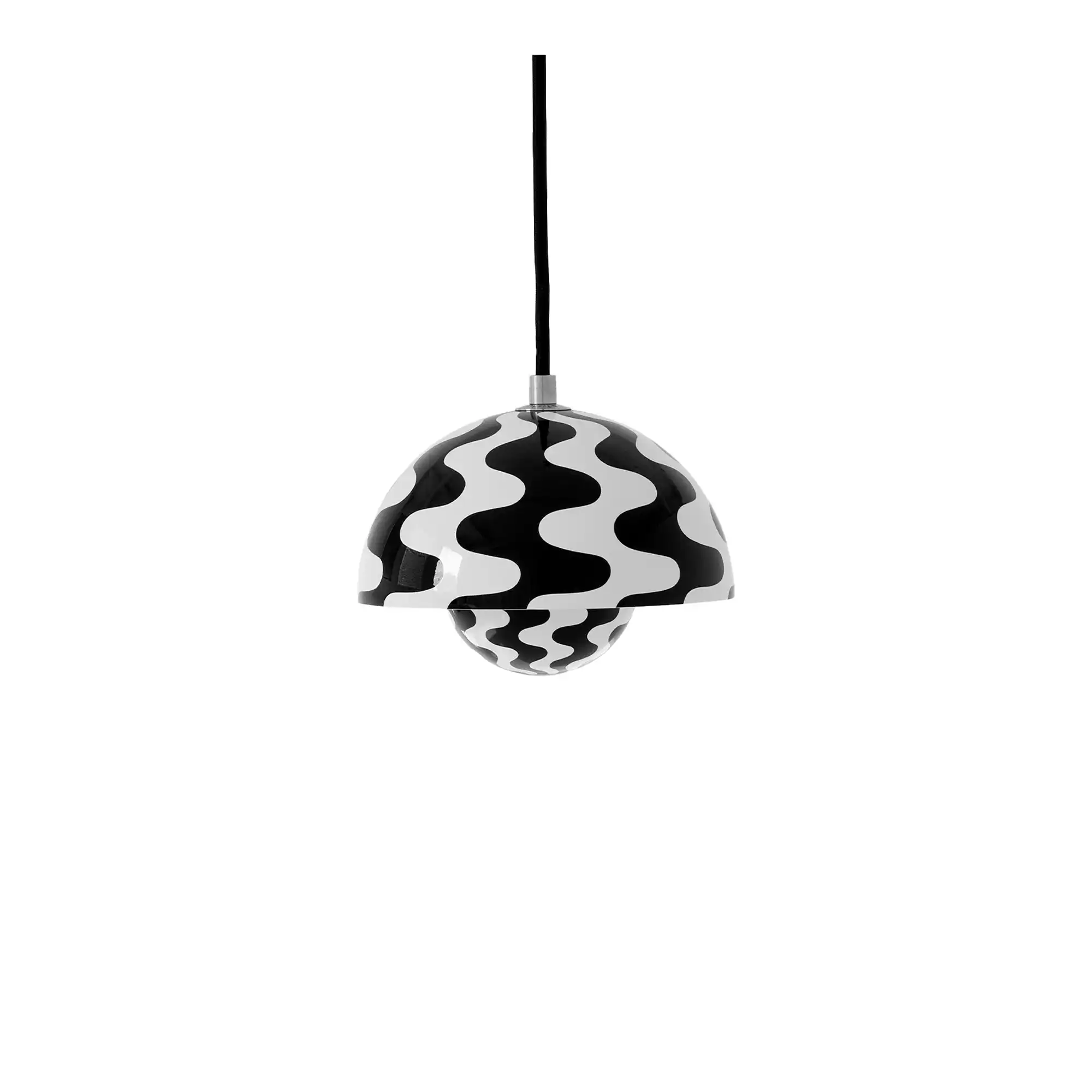 Flowerpot Pendant VP10, Black/White Pattern