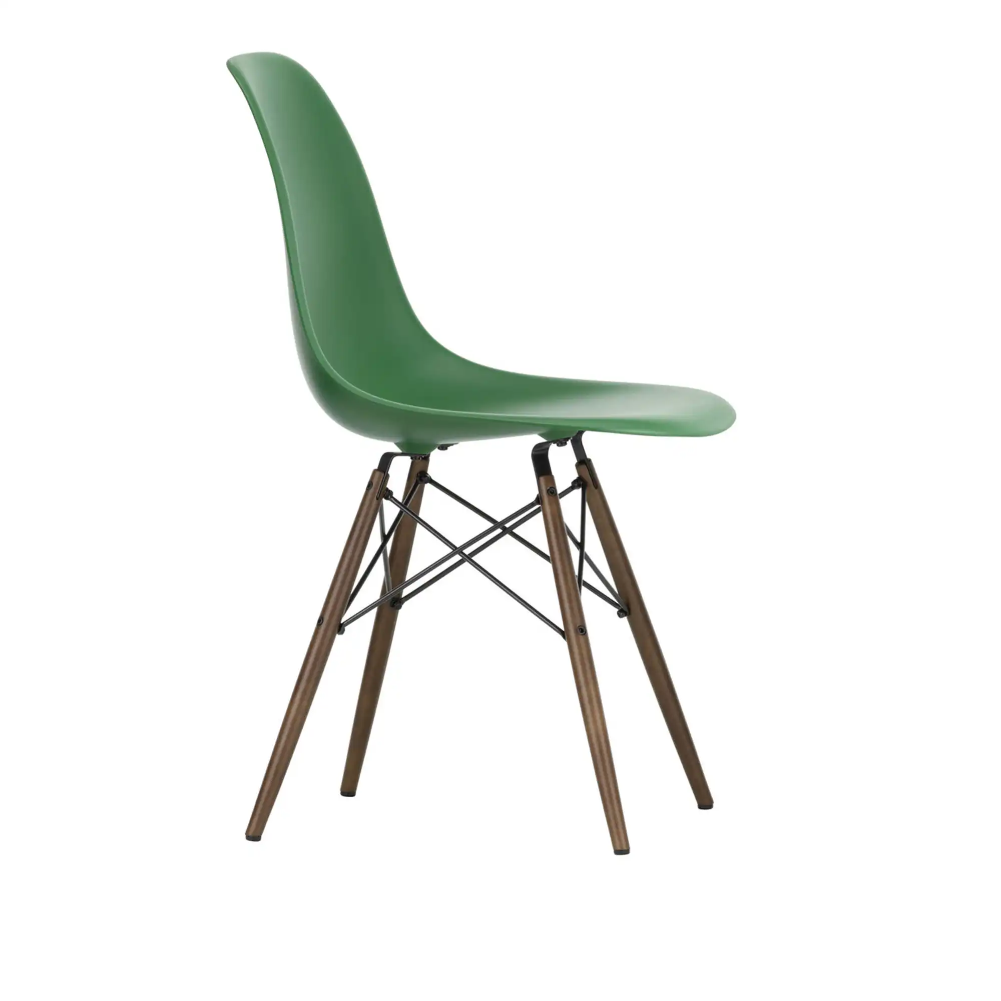 Eames RE Plastic Chair DSW 17 Emerald, Dark Maple