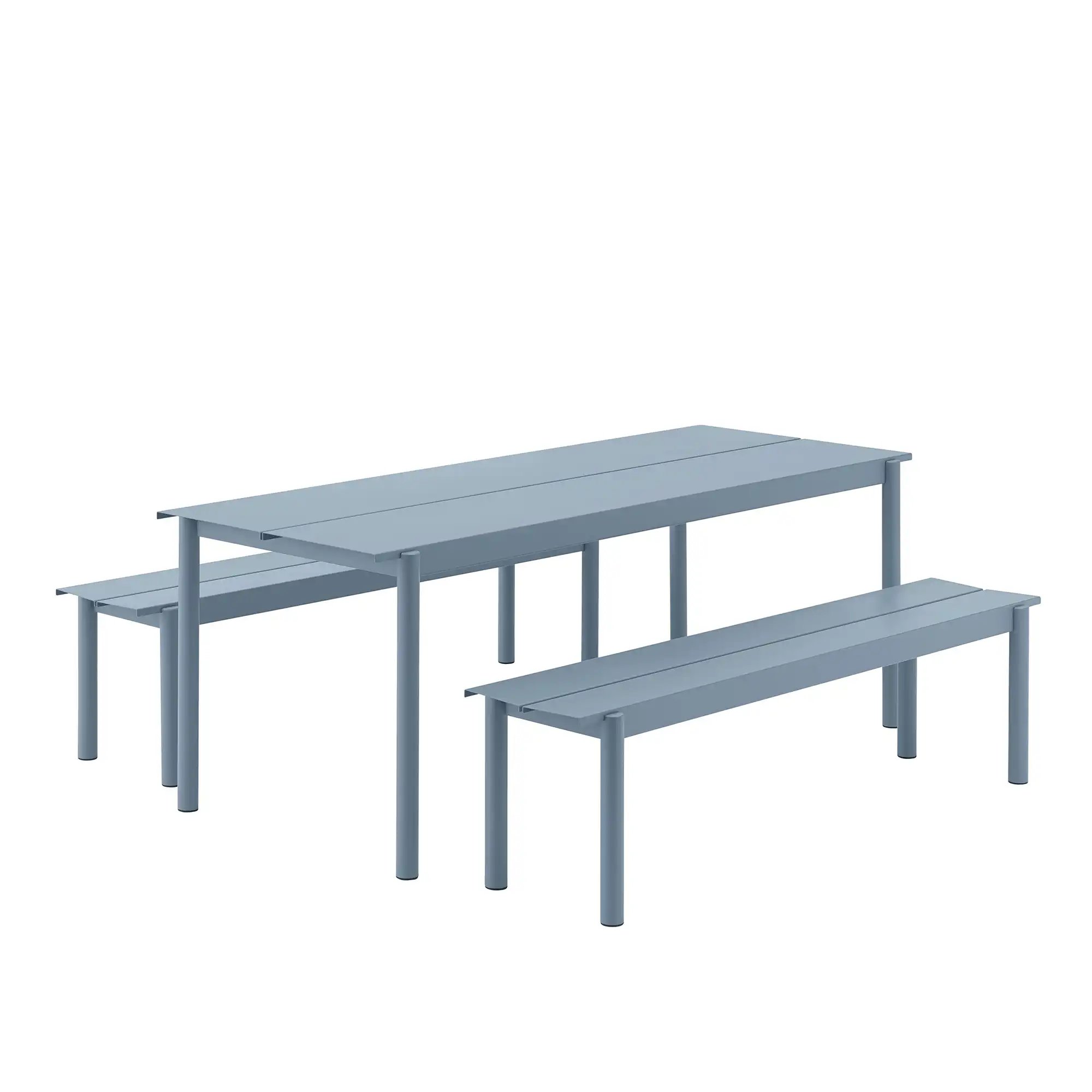 Linear Steel Bench 170 cm Pale Blue