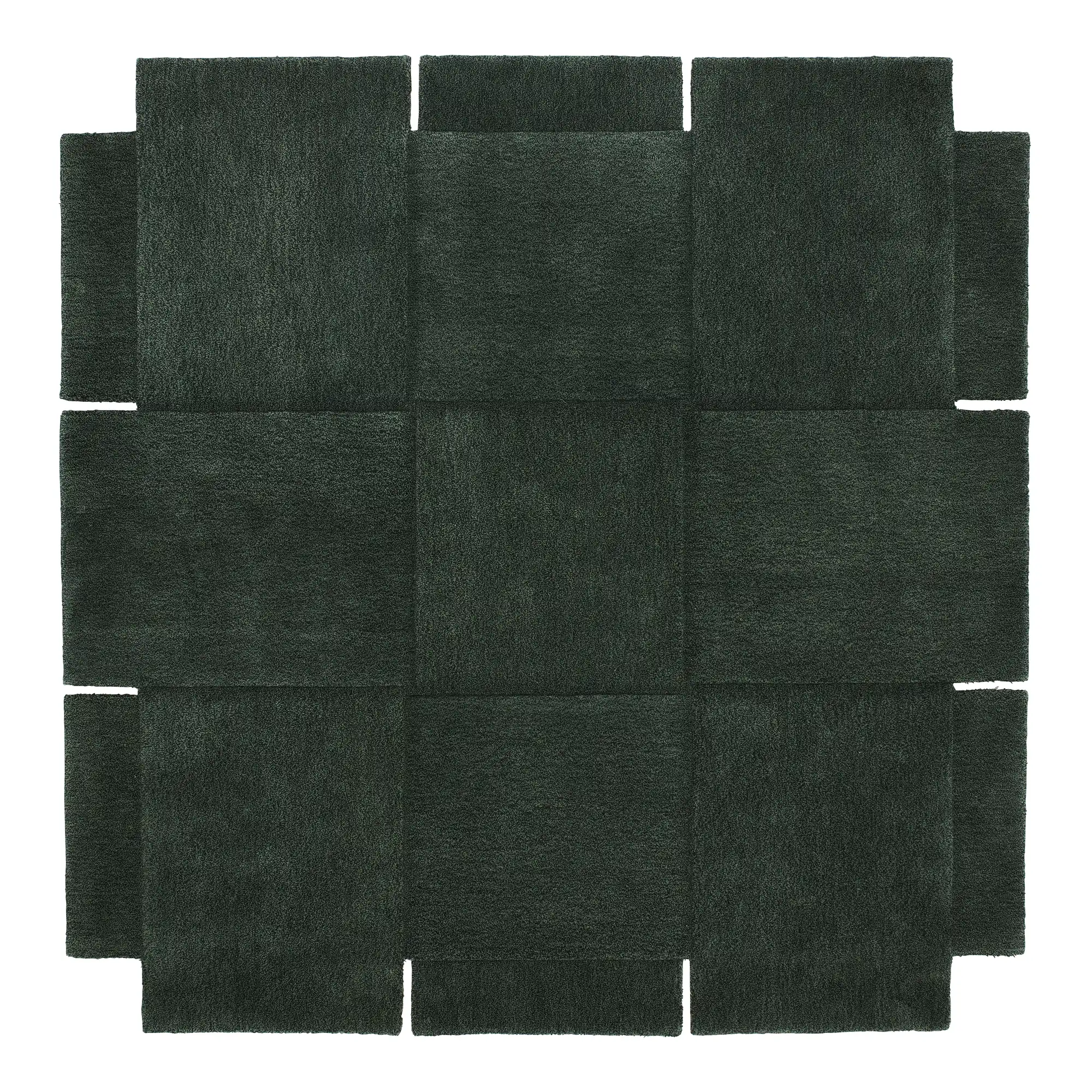 Basket Rug 180x180 cm Green