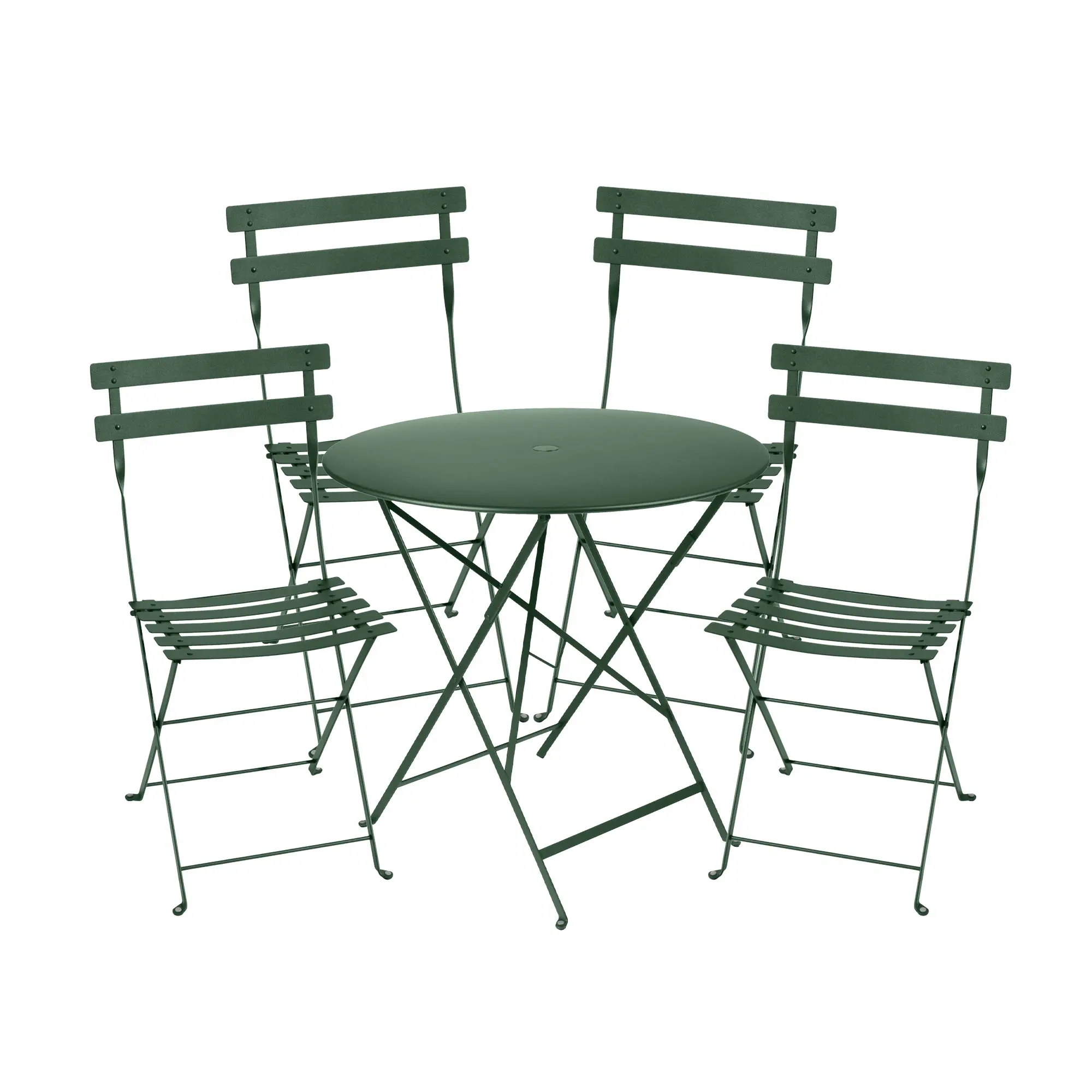 Bistro spisegruppe bord 77cm & 4 metall stoler